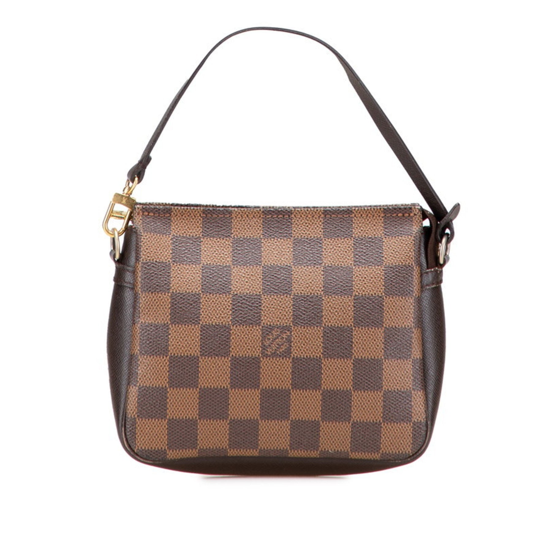 Louis Vuitton Damier Truss Makeup Pouch Mini Handbag Brown Leather LOUIS VUITTON