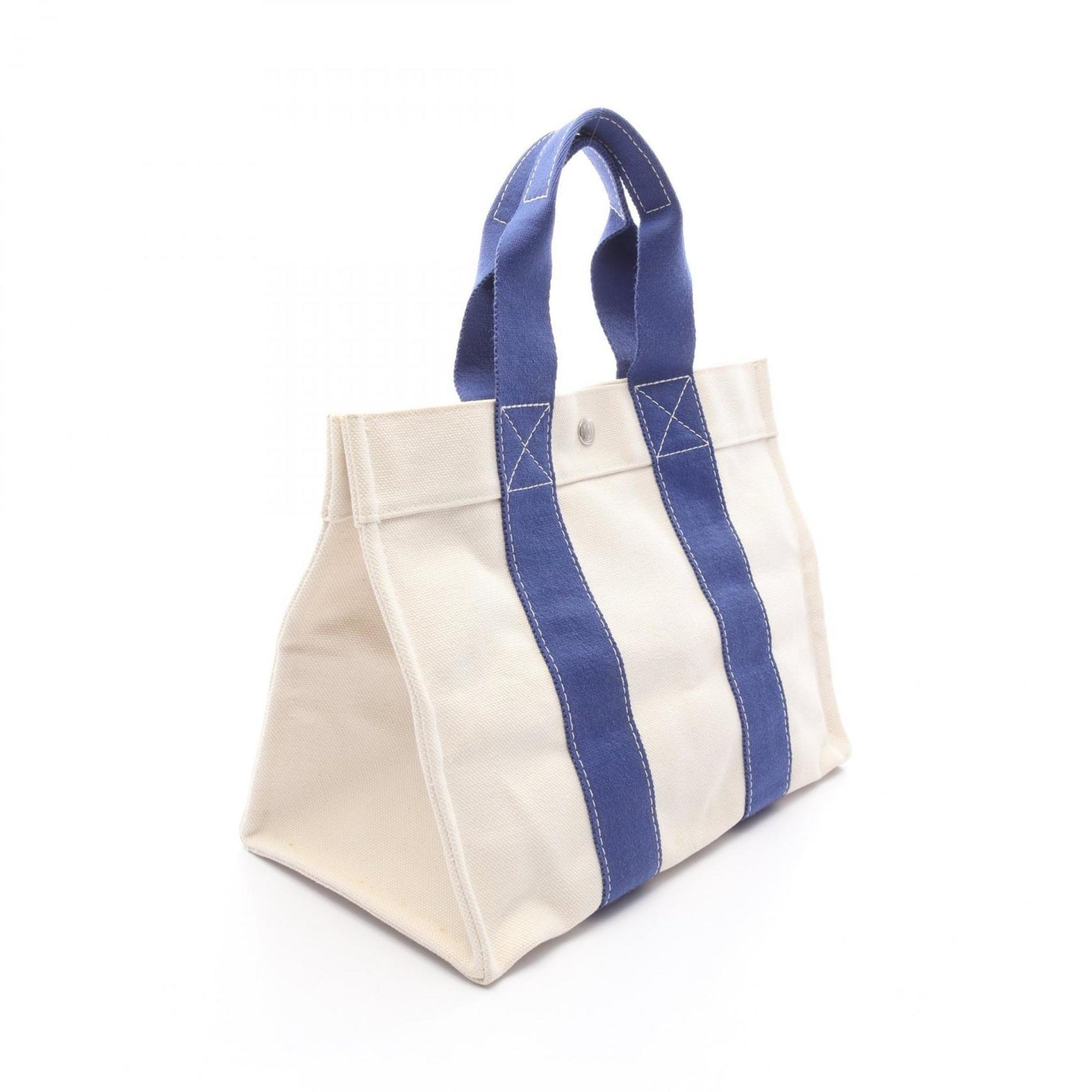Hermes Hermès Bora PM Tote Bag, Canvas, Ivory and Blue