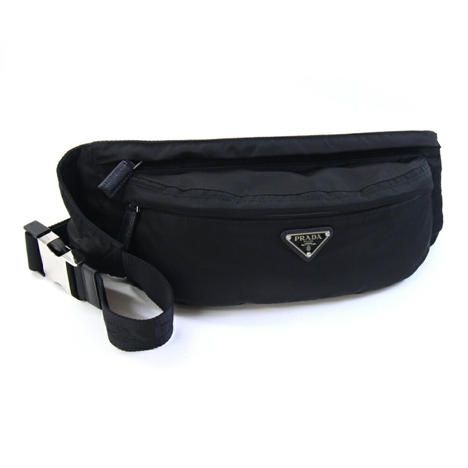 Prada Body Bag 2VL132 Black Nylon Leather Women's Men's PRADA