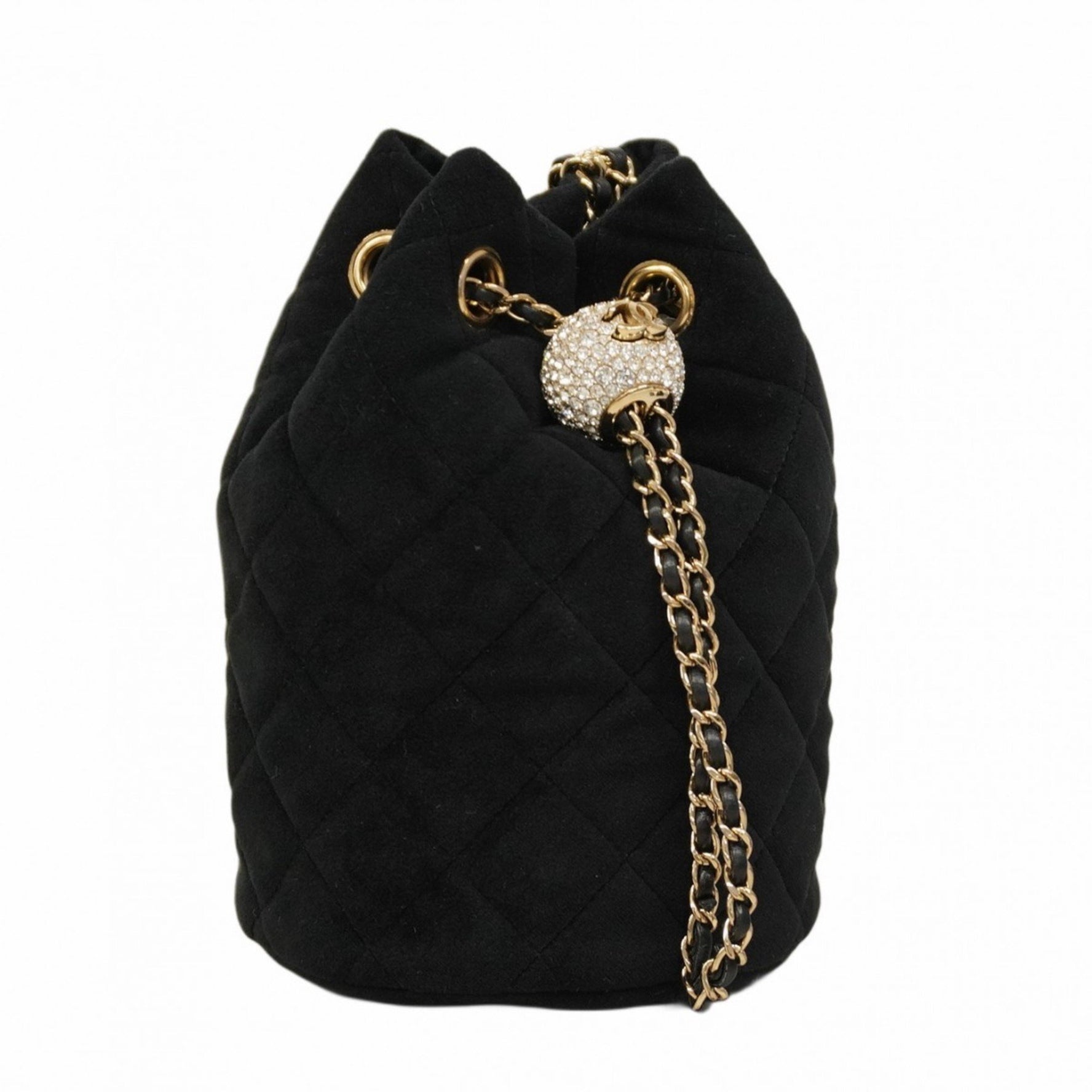 Chanel Matelasse Shoulder Bag with Chain Bag, Velvet, Champagne