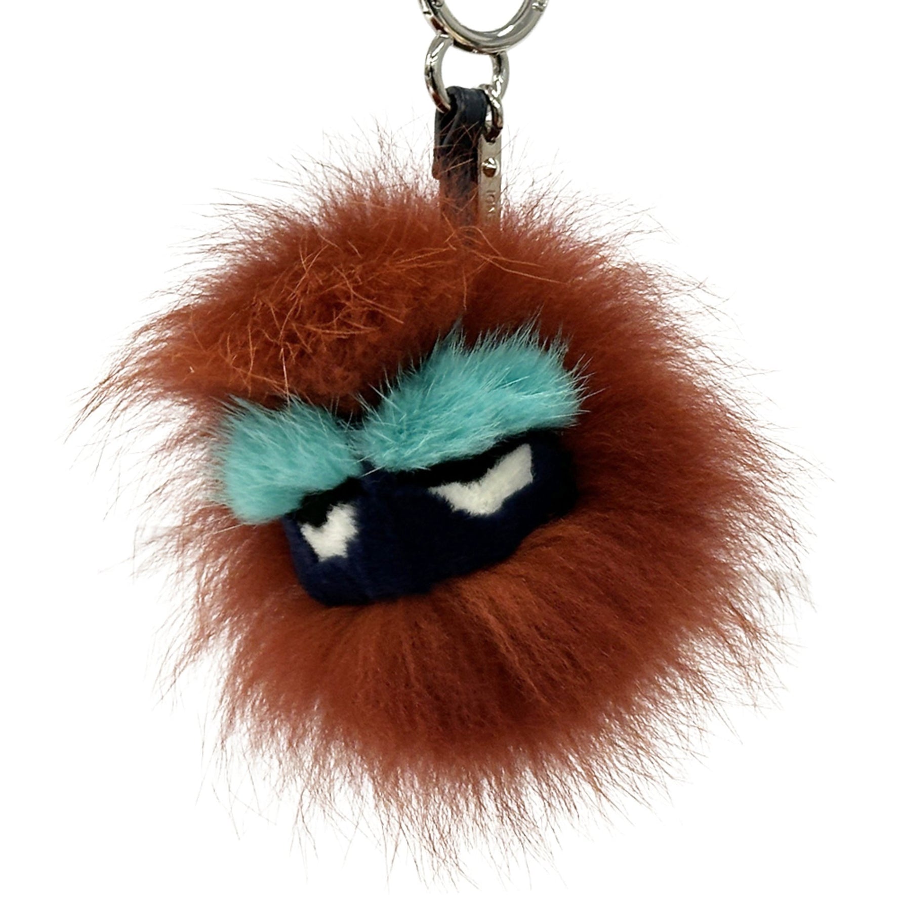 Fendi Bag Bugs Monster Faux Fur Charm, Brown Multicolor, Keychain