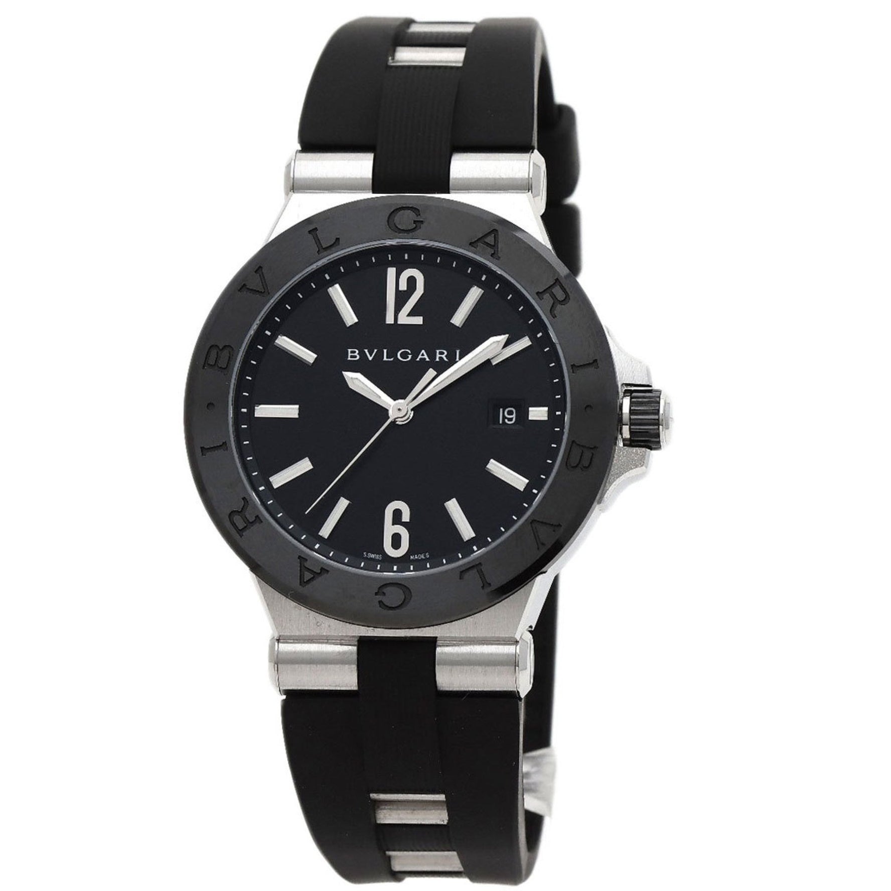 Bvlgari Diagono Ceramic Watch Stainless Steel Rubber