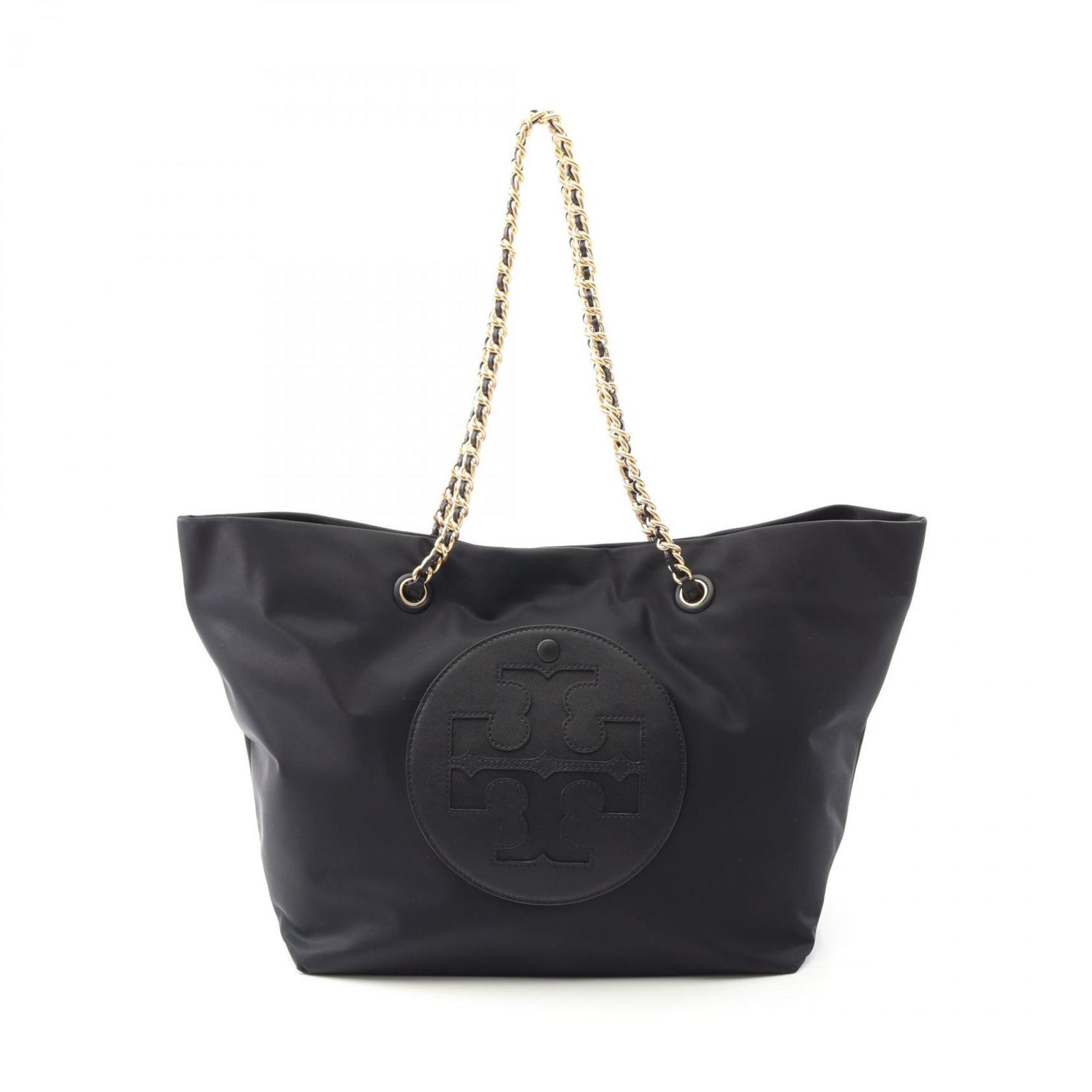 Tory Burch ELLA Tote Bag Nylon Leather Women's Black