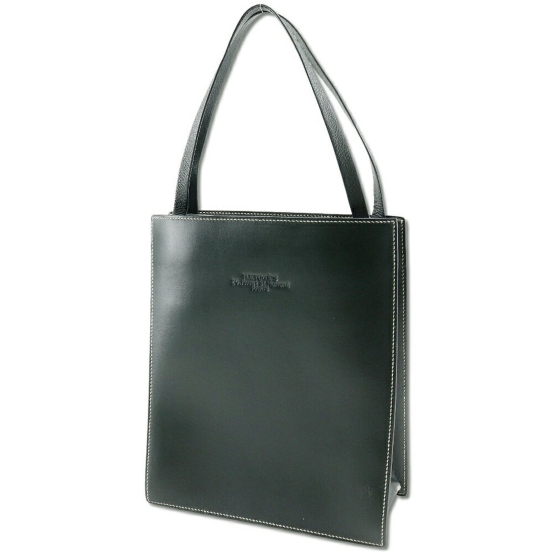 Hermes Lucy PM Handbag Box Calf 1998 Dark Green B Flap