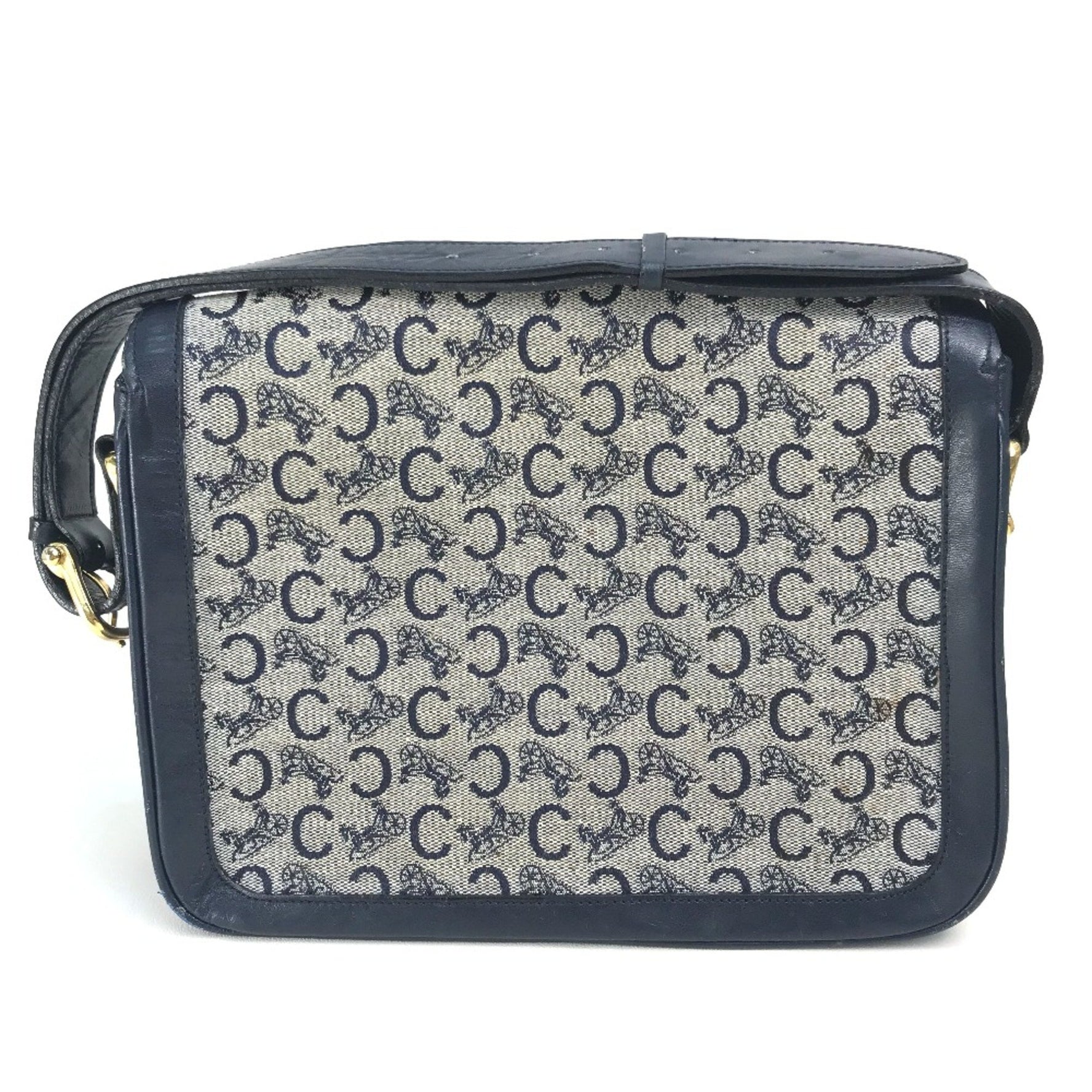 CELINE Old bag vintage Shoulder Bag Gray x GoldHardware
