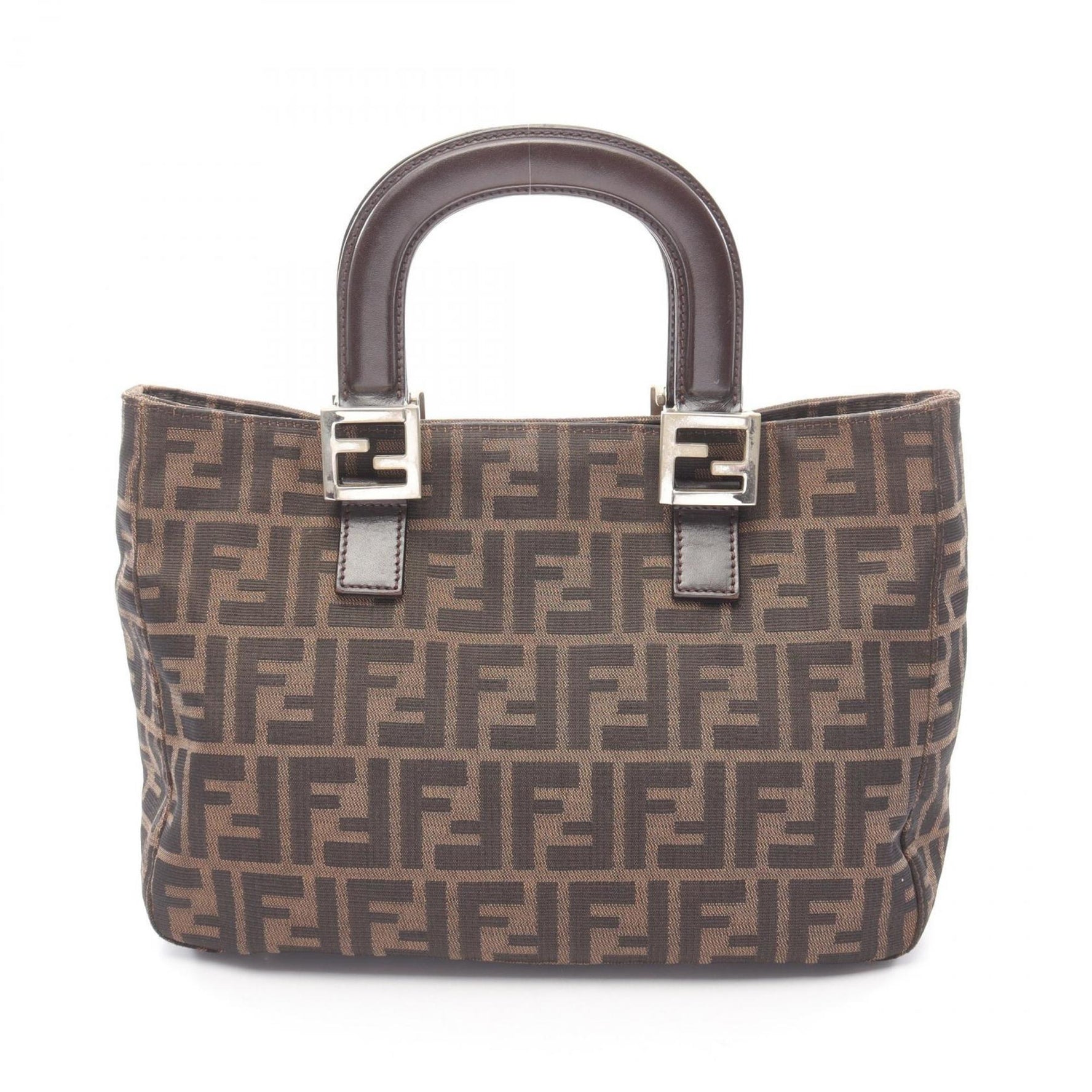 Fendi Zucca handbag, canvas and leather, brown black