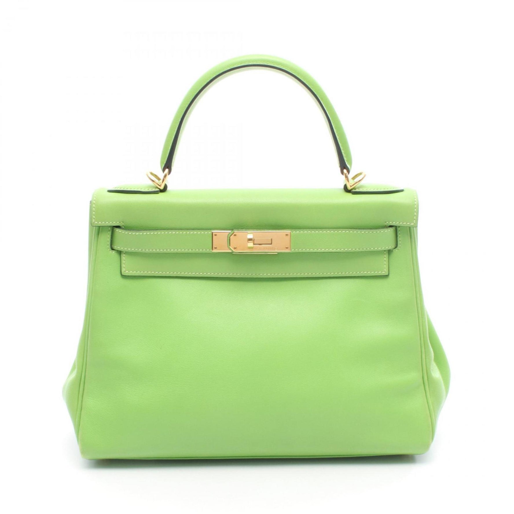 Hermes Kelly 28 handbag, Veau Gulliver, women's, green