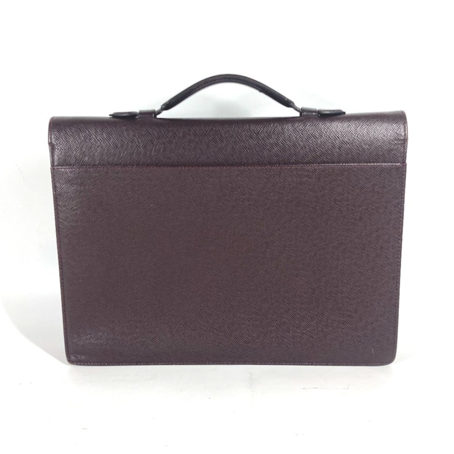 Louis Vuitton Taiga Serviette Clado Bag Briefcase Business Leather Acajou Wine Red