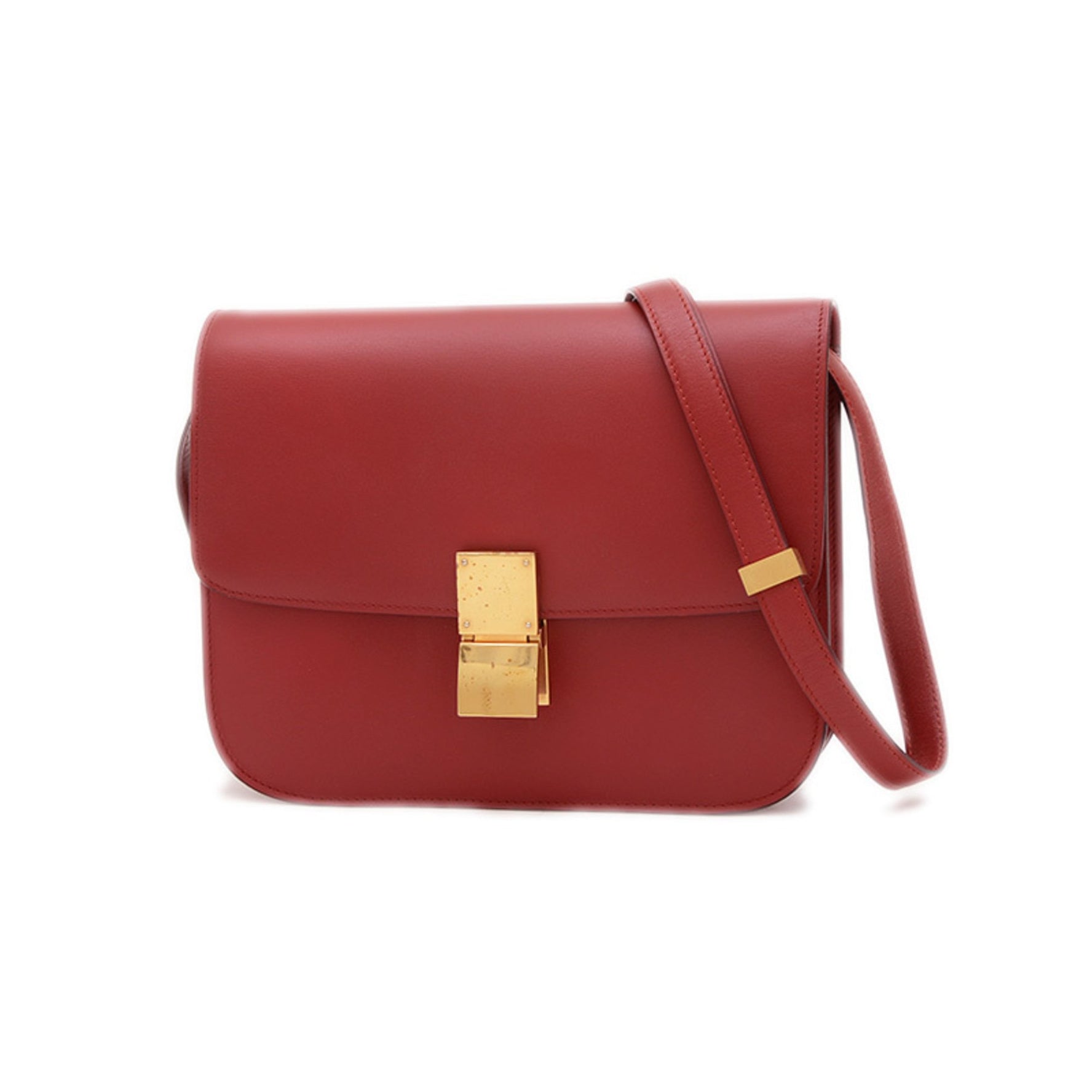 Celine Classic Box Shoulder Bag Calf Red BP