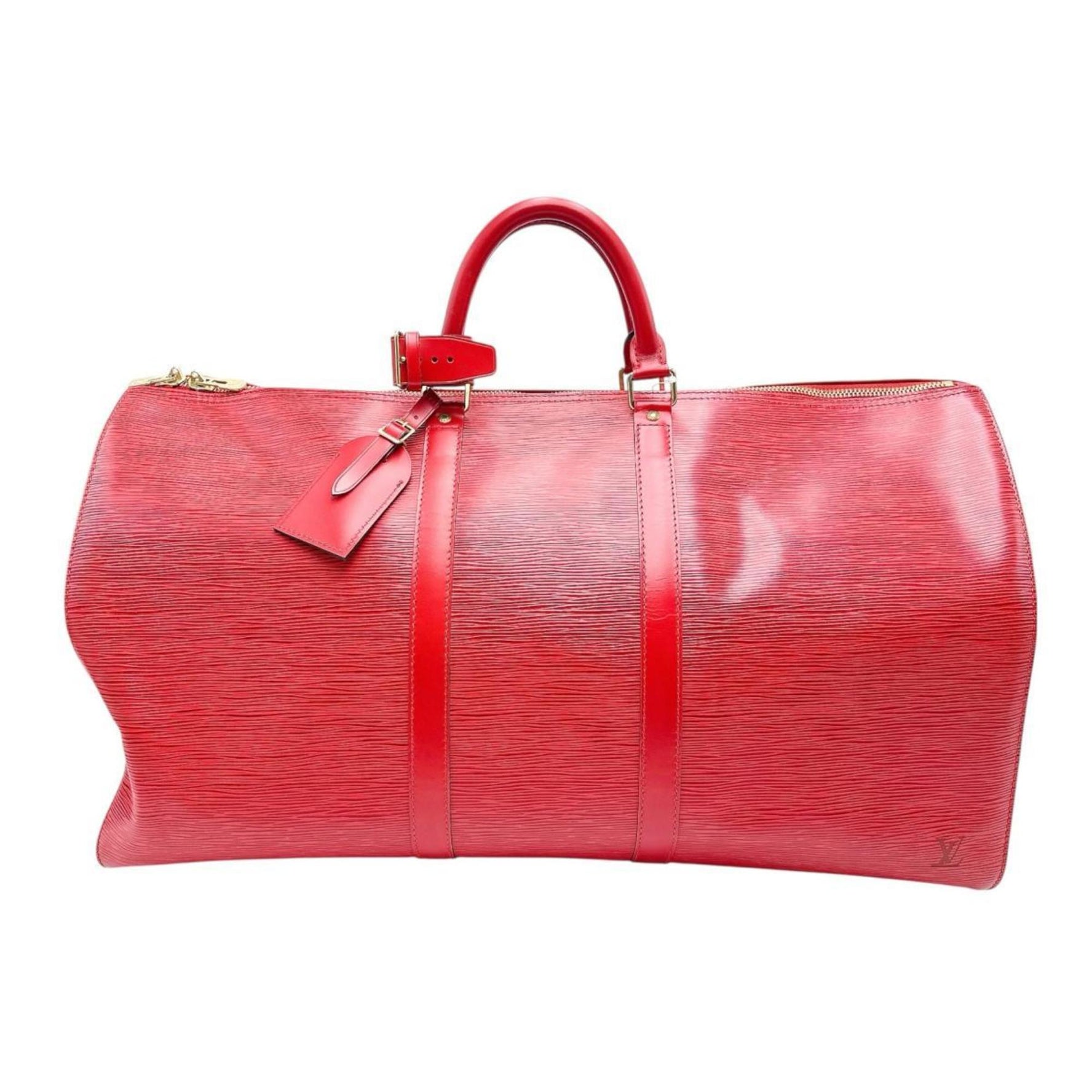 Louis Vuitton Keepall 55 Boston Bag in Epi Leather, Red