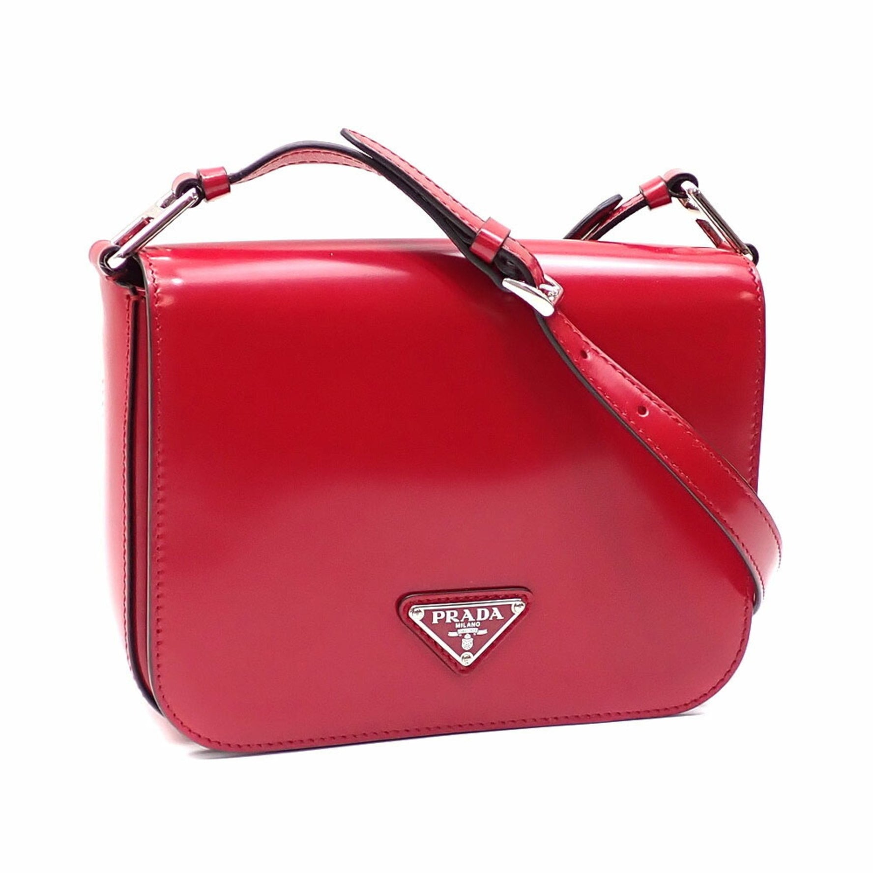Prada Red Leather Shoulder Bag