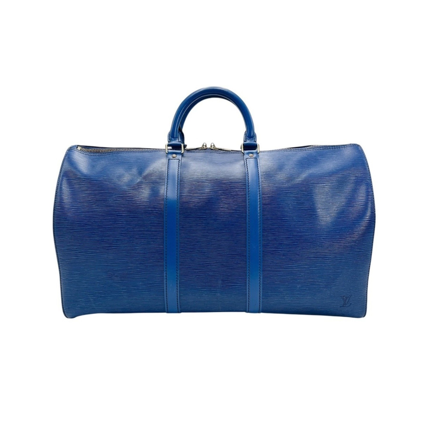 Louis Vuitton Boston bag Travel Epi Keepall 50 leather Toledo blue