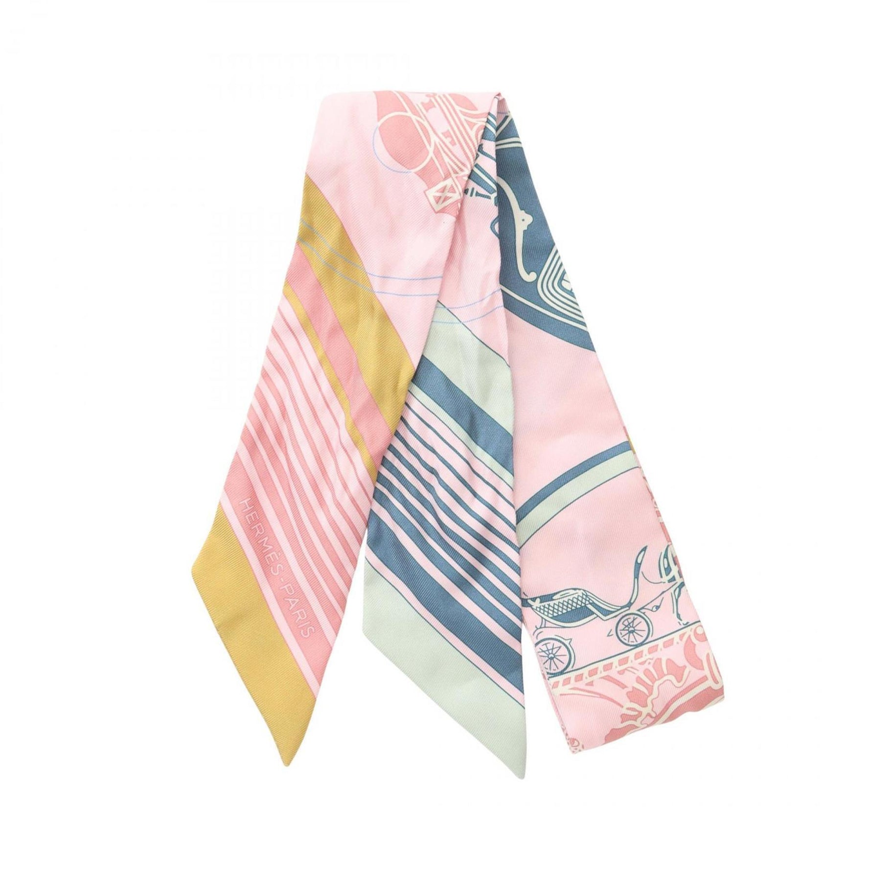Hermes Hermès Twilly EX-LIBRIS Silk Scarf in Multicolored Pink
