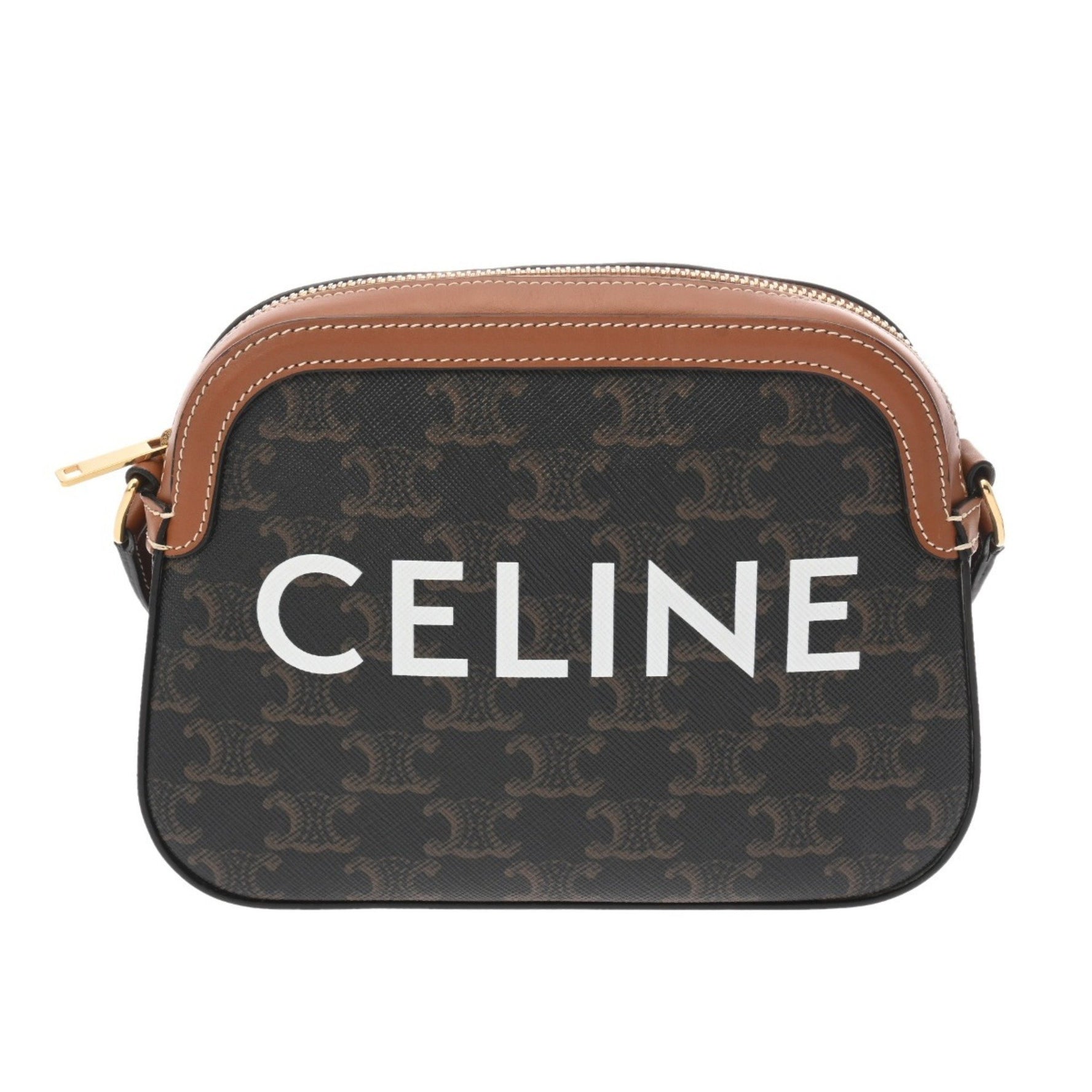 CELINE Camera Bag PVC Leather Shoulder A