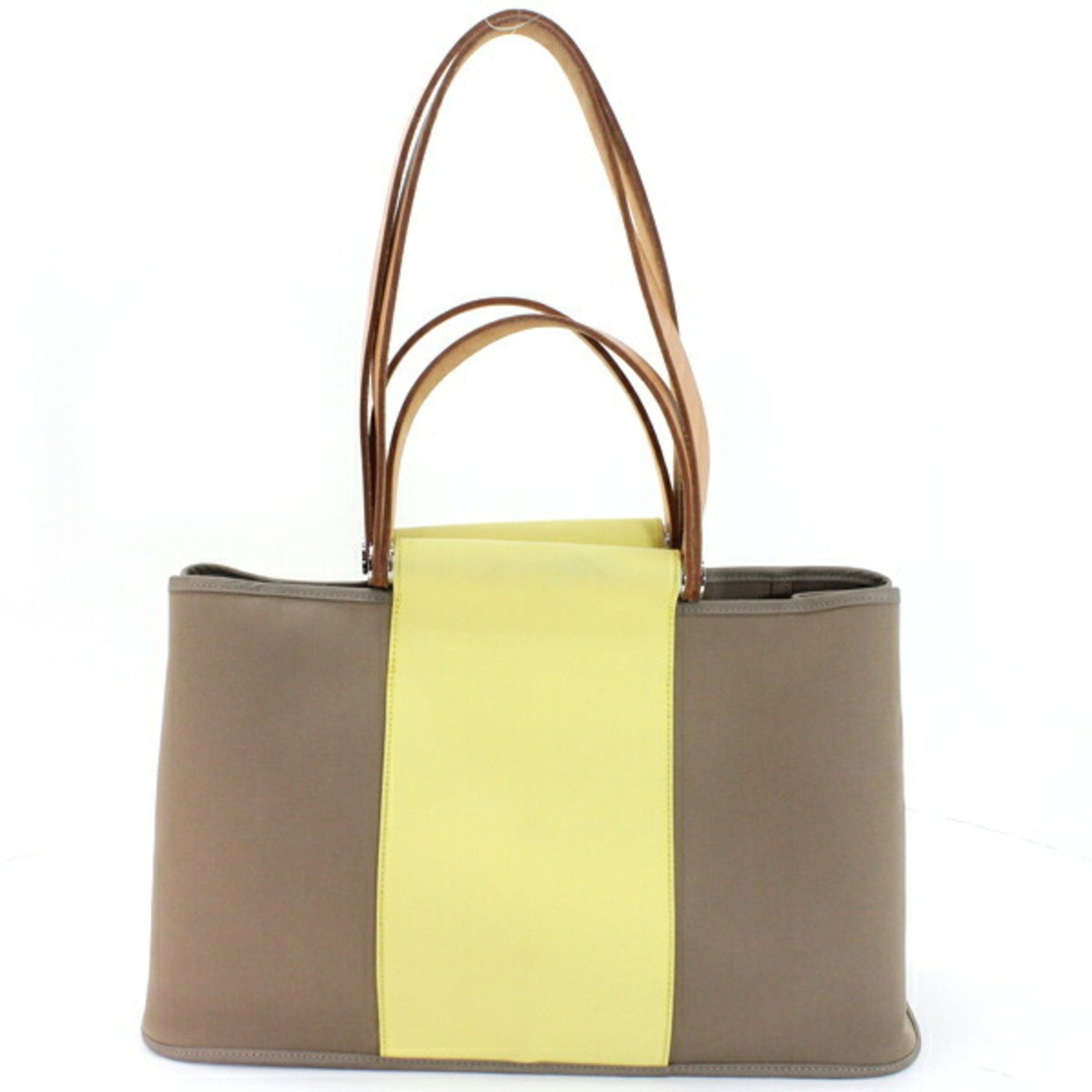 Hermes Kabak Elan PM Etoupe Handbag Tote Shoulder Toile Officier Souffle