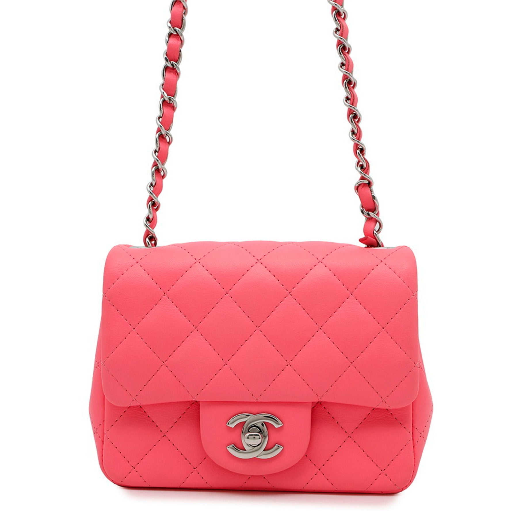 Chanel Chain Shoulder Bag Mini Matelasse Coco Mark Lambskin