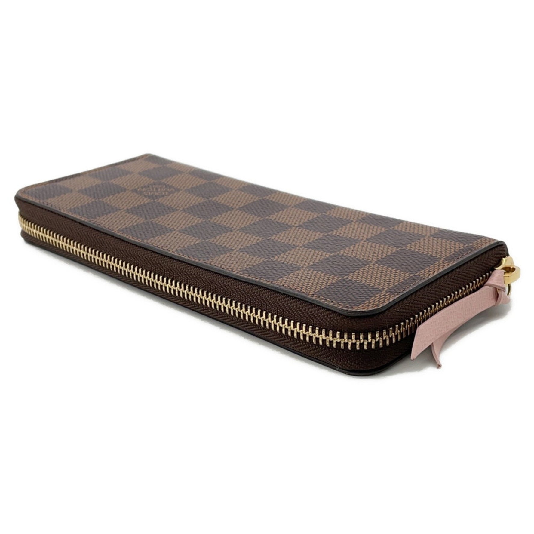 Louis Vuitton Damier Ebene Clemence Wallet Rose Ballerine