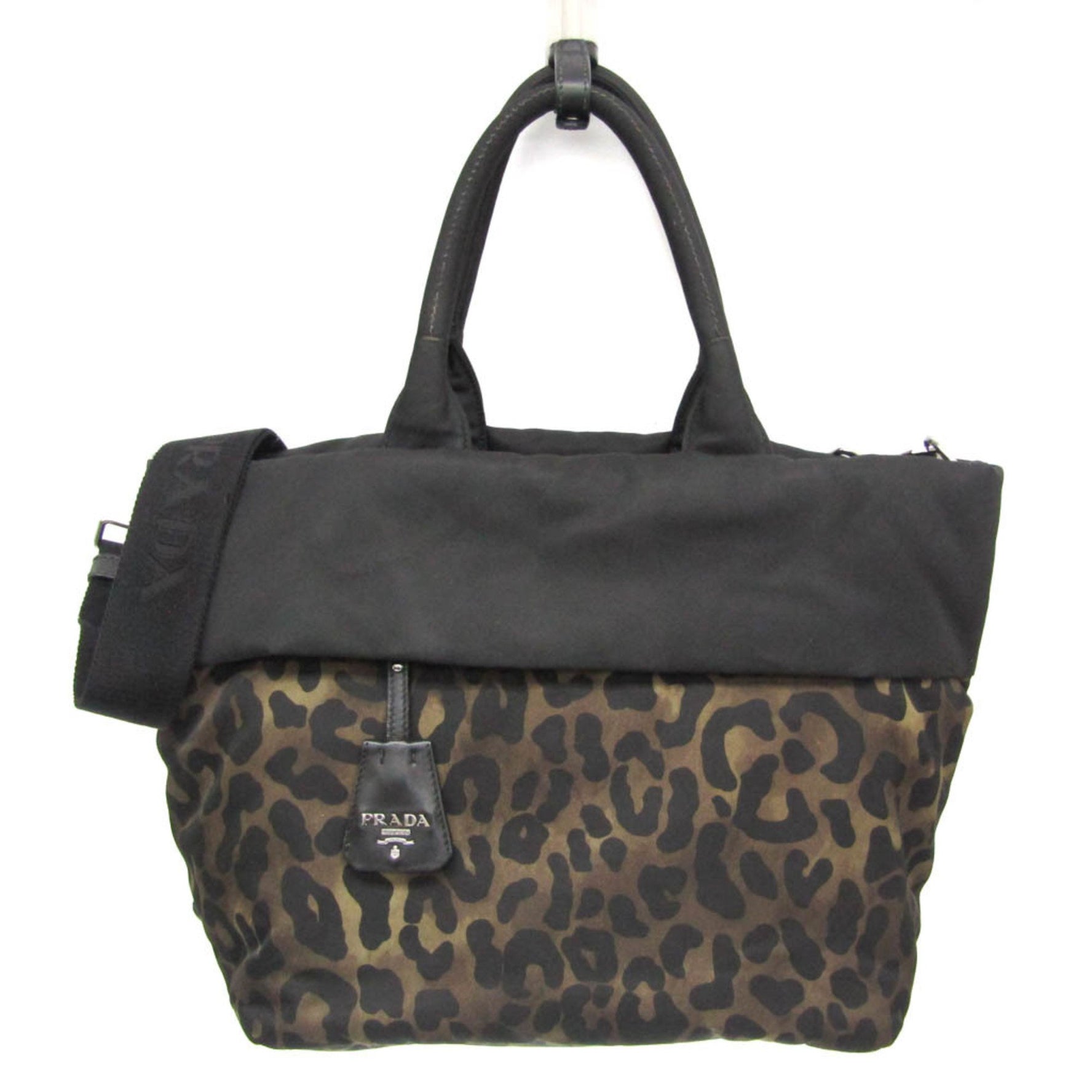 Prada Women's Nylon Handbag,Shoulder Bag Black,Khaki