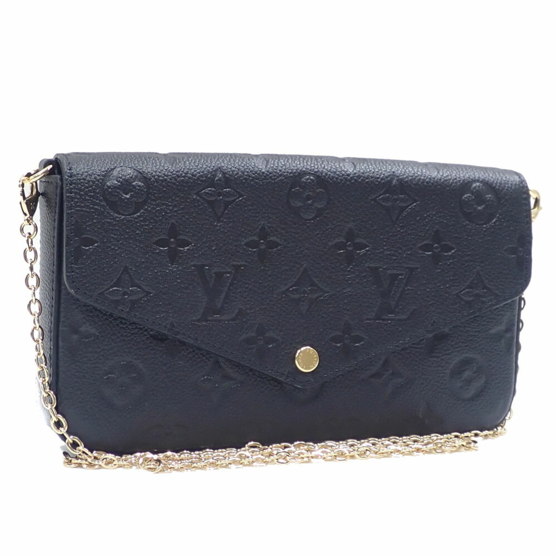 Louis Vuitton Monogram Empreinte Pochette Felicie Chain Shoulder Bag, Black