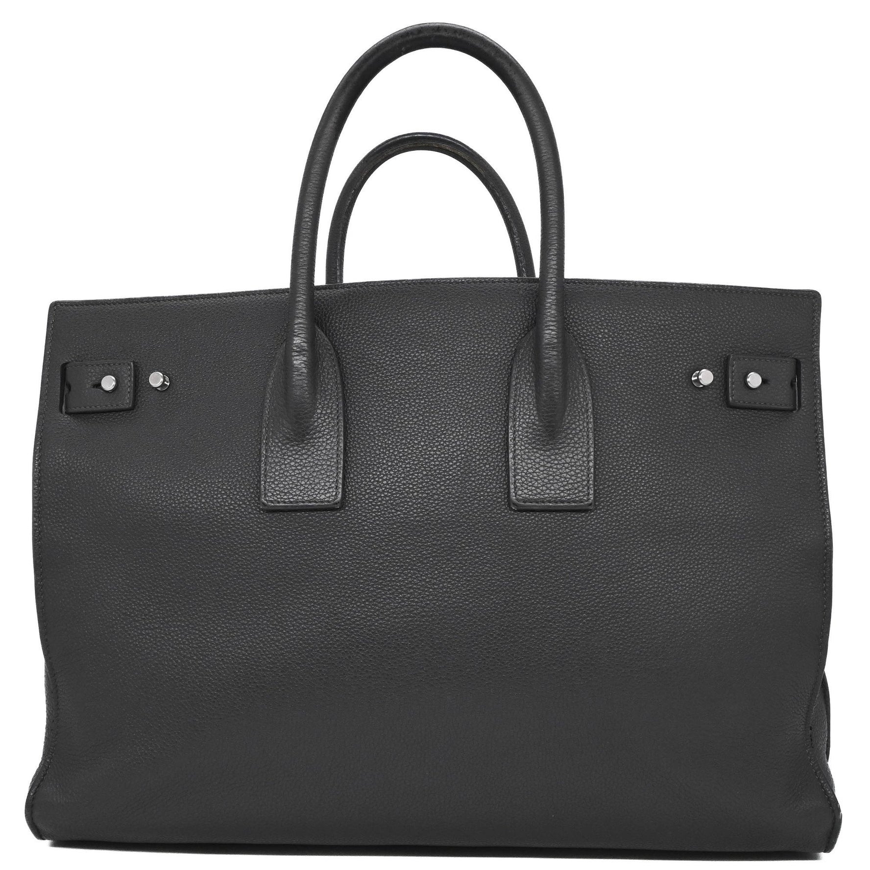 Saint Laurent Sac de Jour leather handbag in grey .
