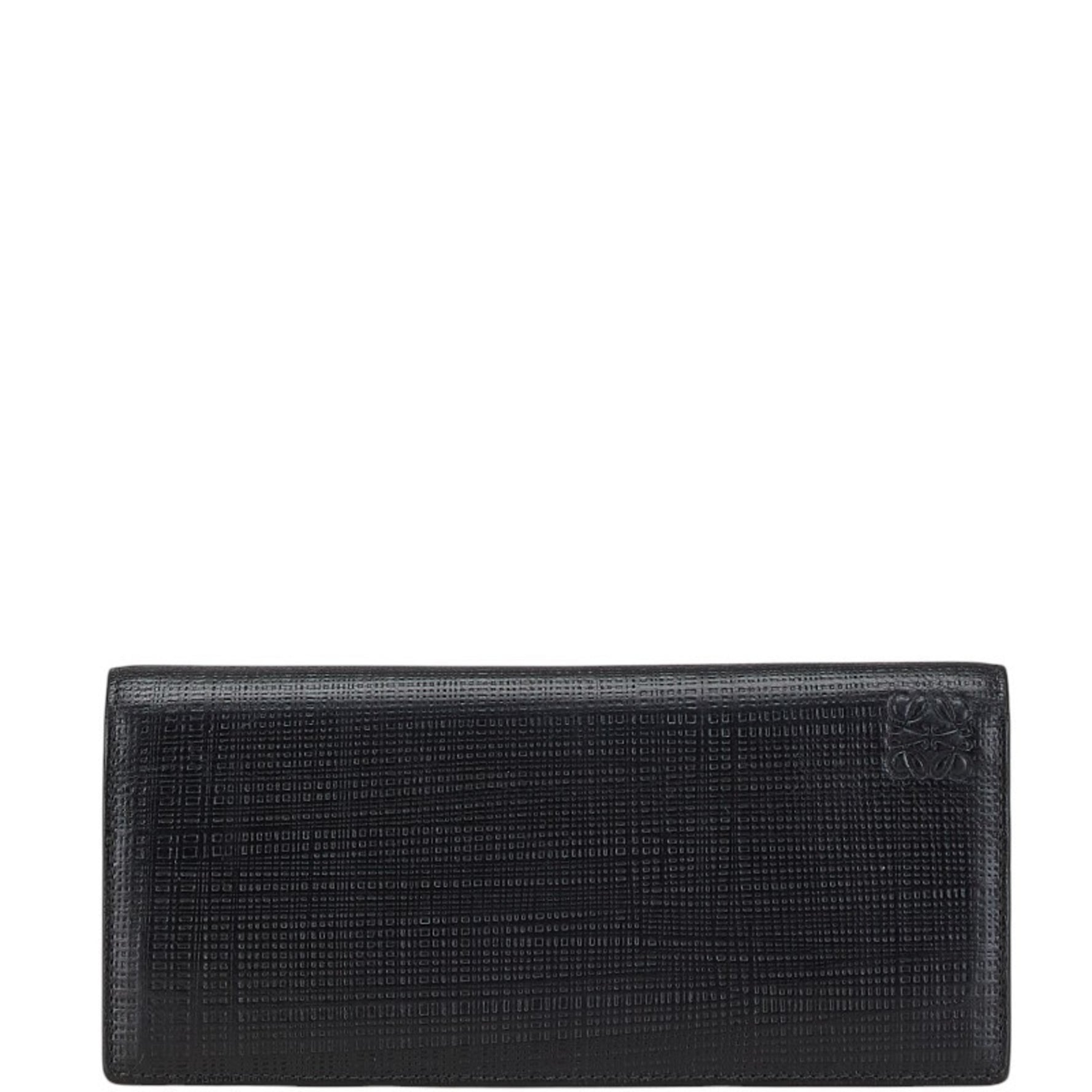 LOEWE Anagram Linen Bi-fold Wallet Leather