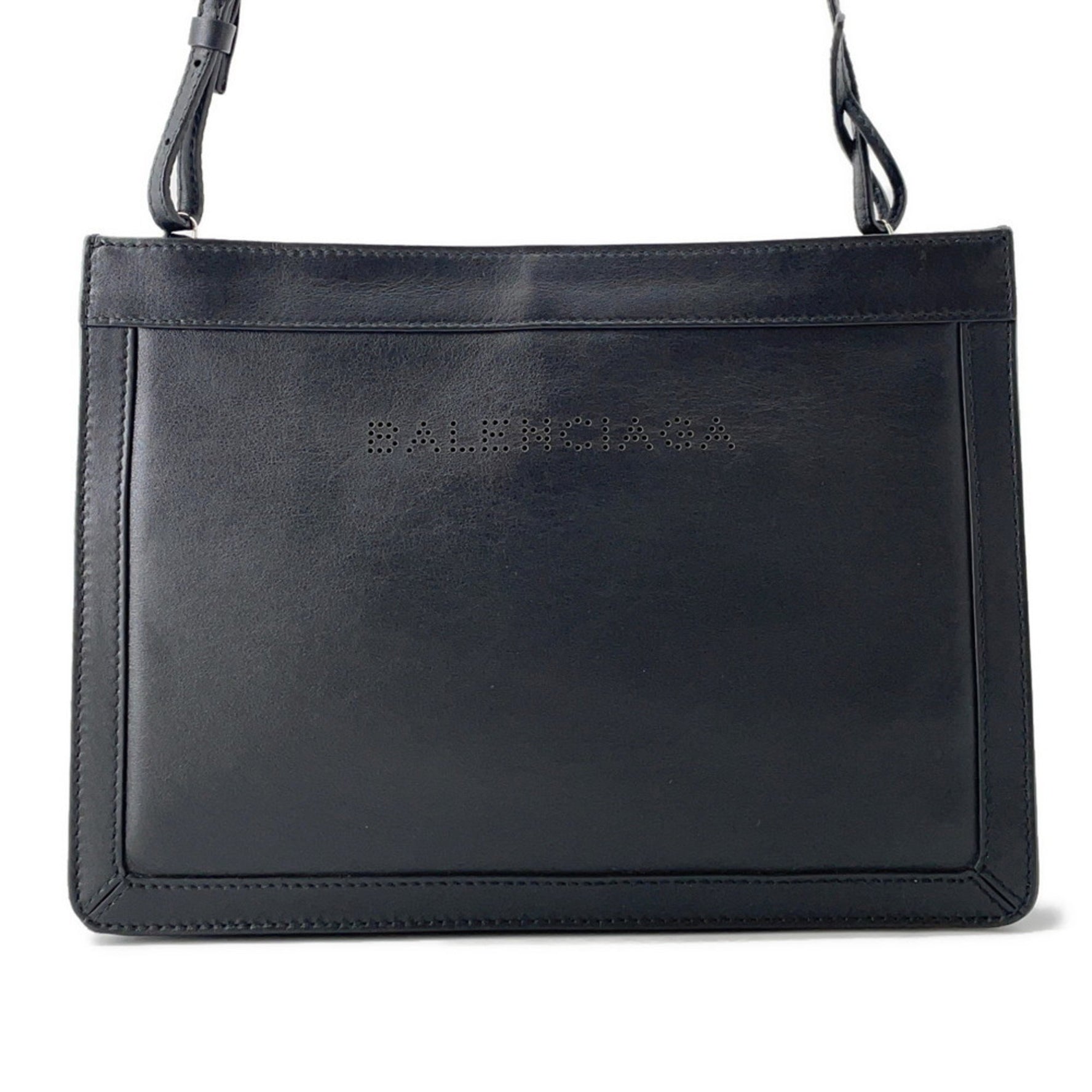 Balenciaga Shoulder Bag, Navy Leather Pochette