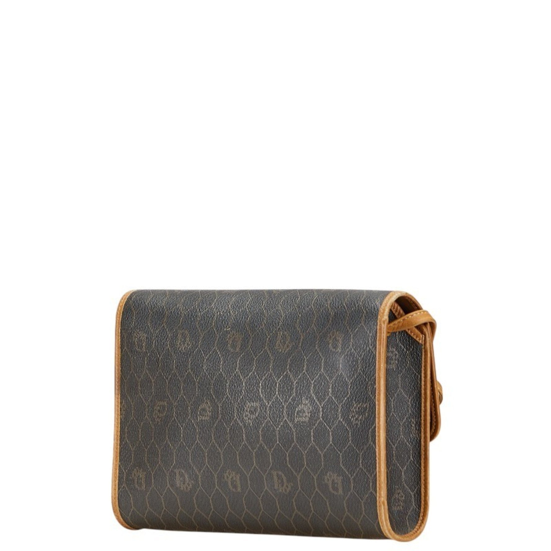 Christian Dior Dior Honeycomb Crossbody Shoulder Bag in Black and Brown Leather