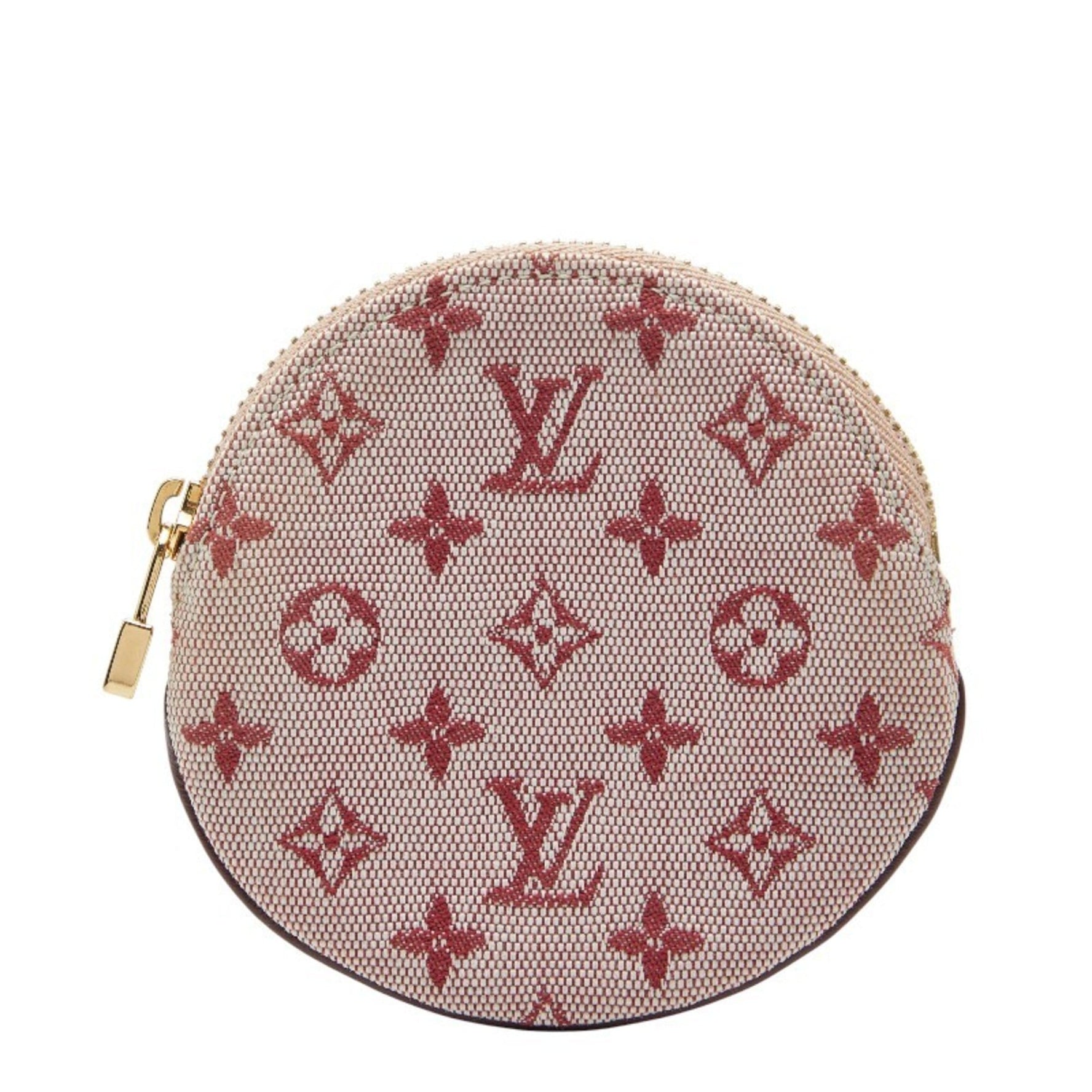 Louis Vuitton Monogram Mini Porte Monnaie Long Wallet/Coin Case Cerise Red Canvas and Leather LOUIS VUITTON