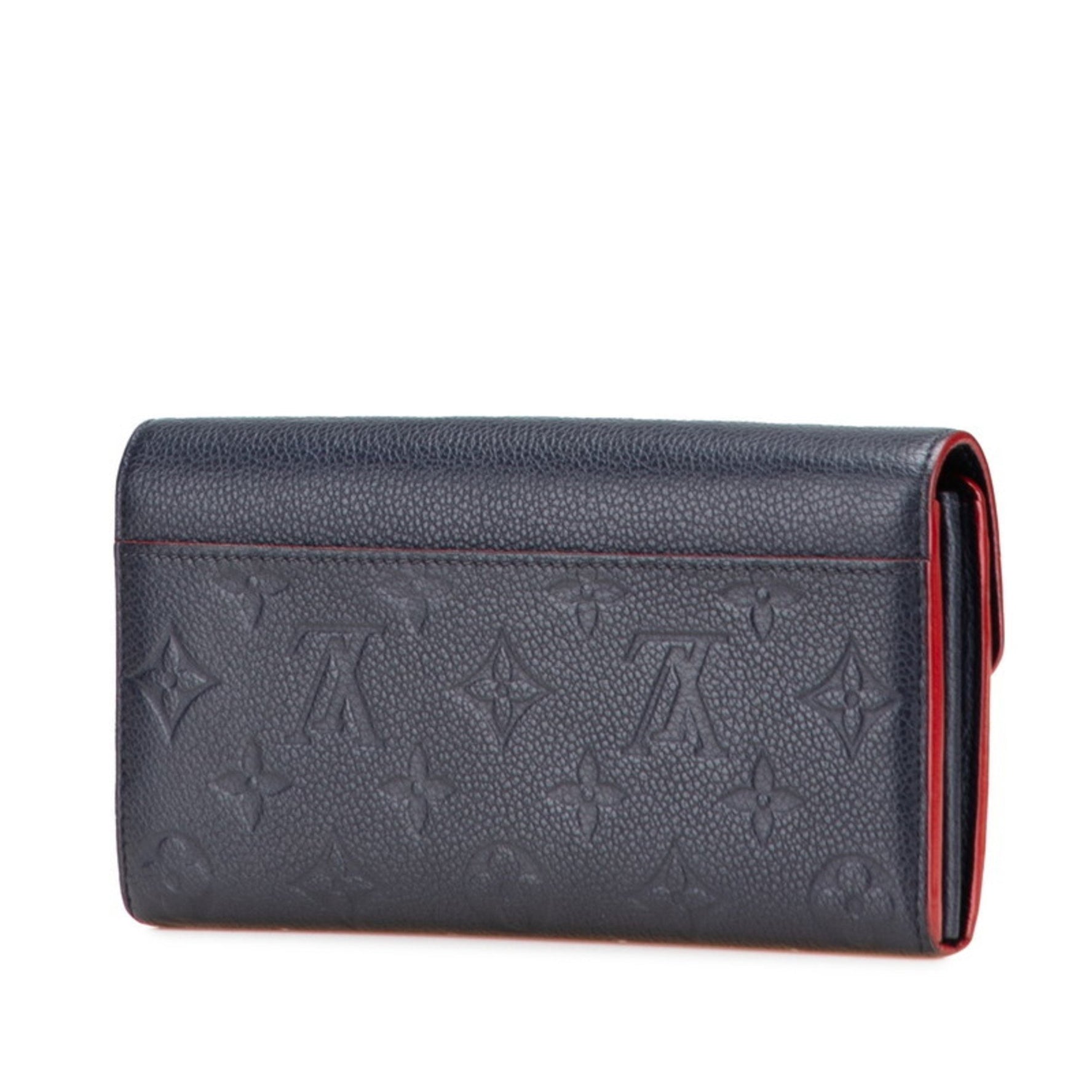 Louis Vuitton Monogram Empreinte Portefeuille Emilie Long Wallet Marine Rouge Navy Leather LOUIS VUITTON