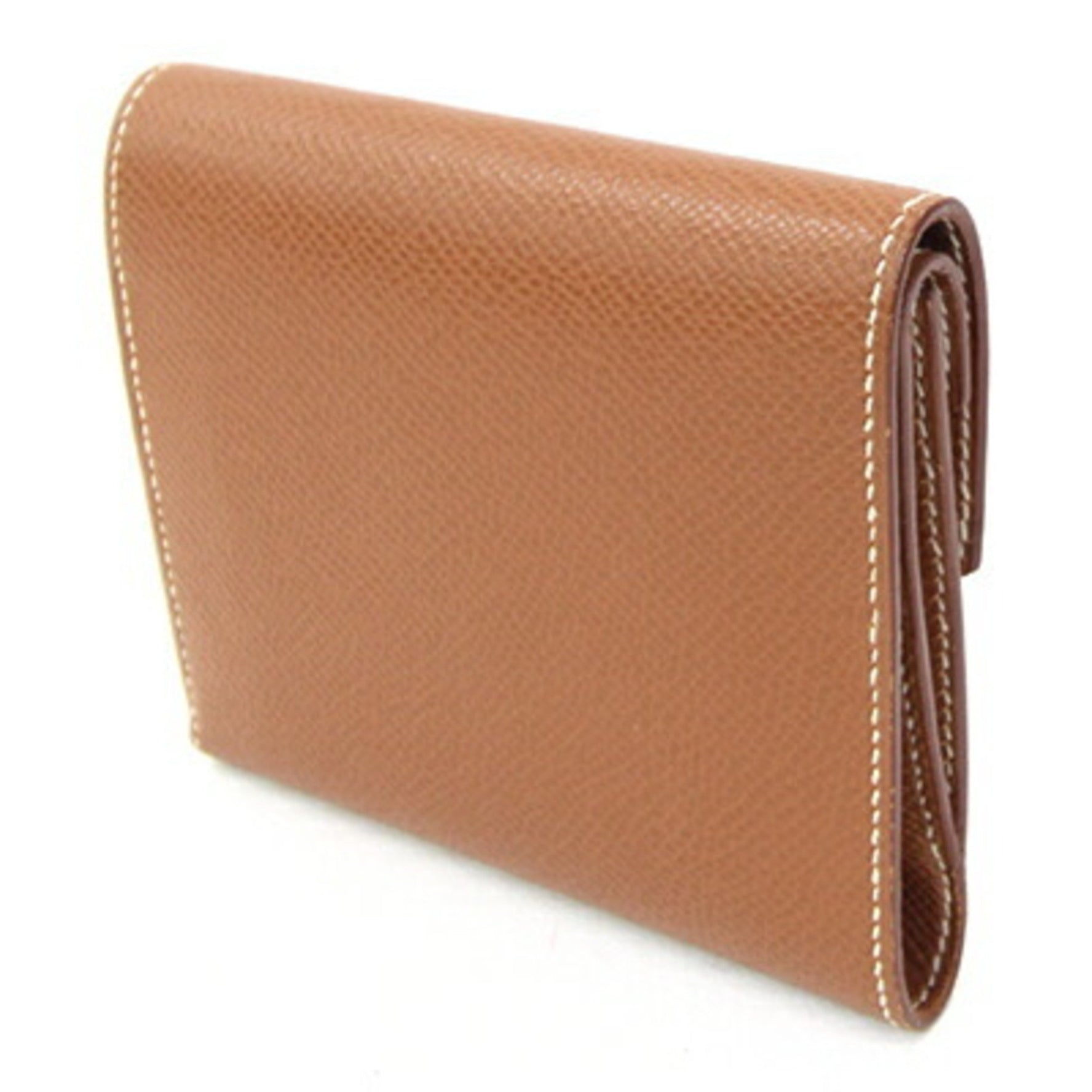 Hermes Tri-fold Wallet Til Epsom Leather ◯Y Stamp Manufactured in 1995 Compact Mini Old Ladies Brown