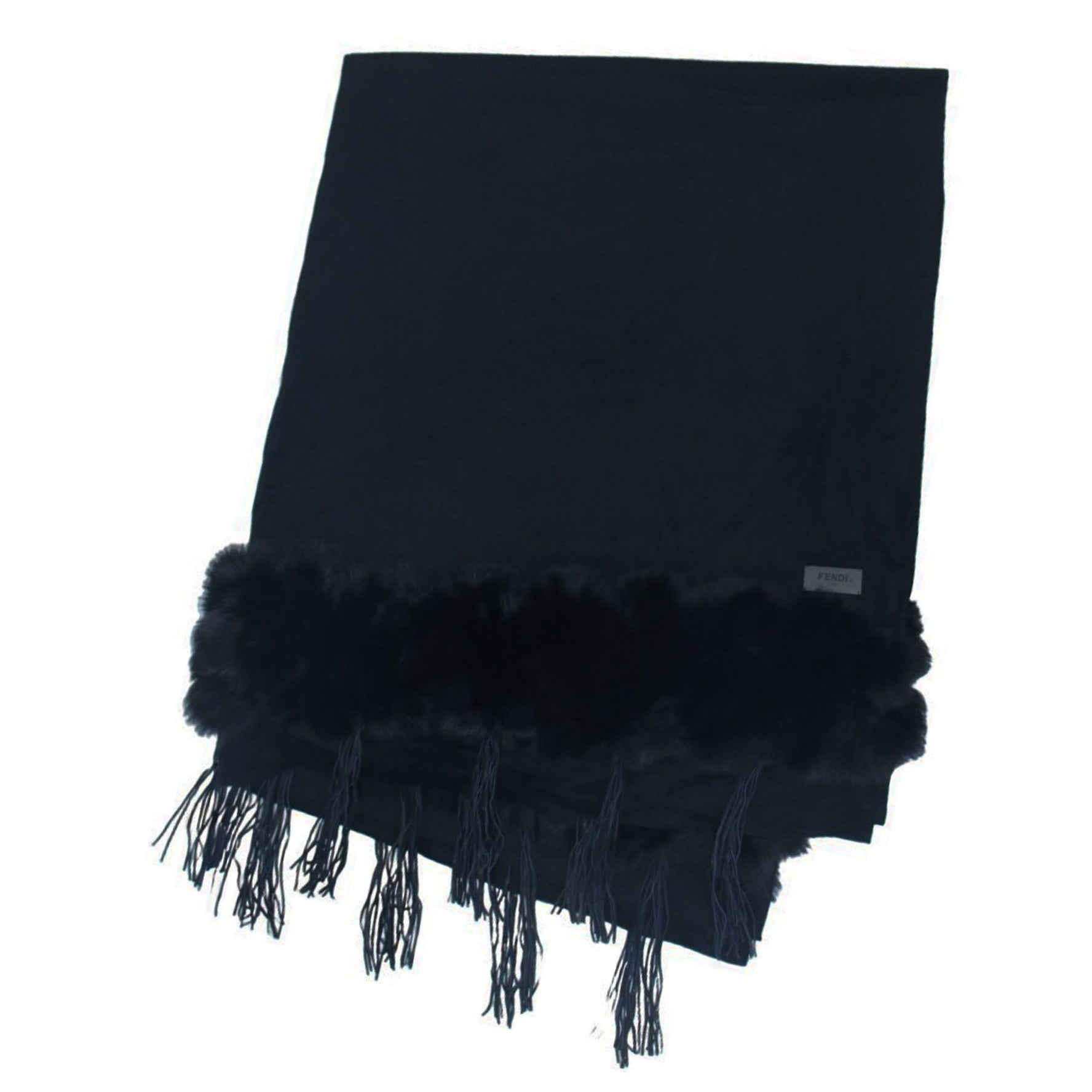 FENDI Stole Size:TU Fox Fur Wool Angora Scarf