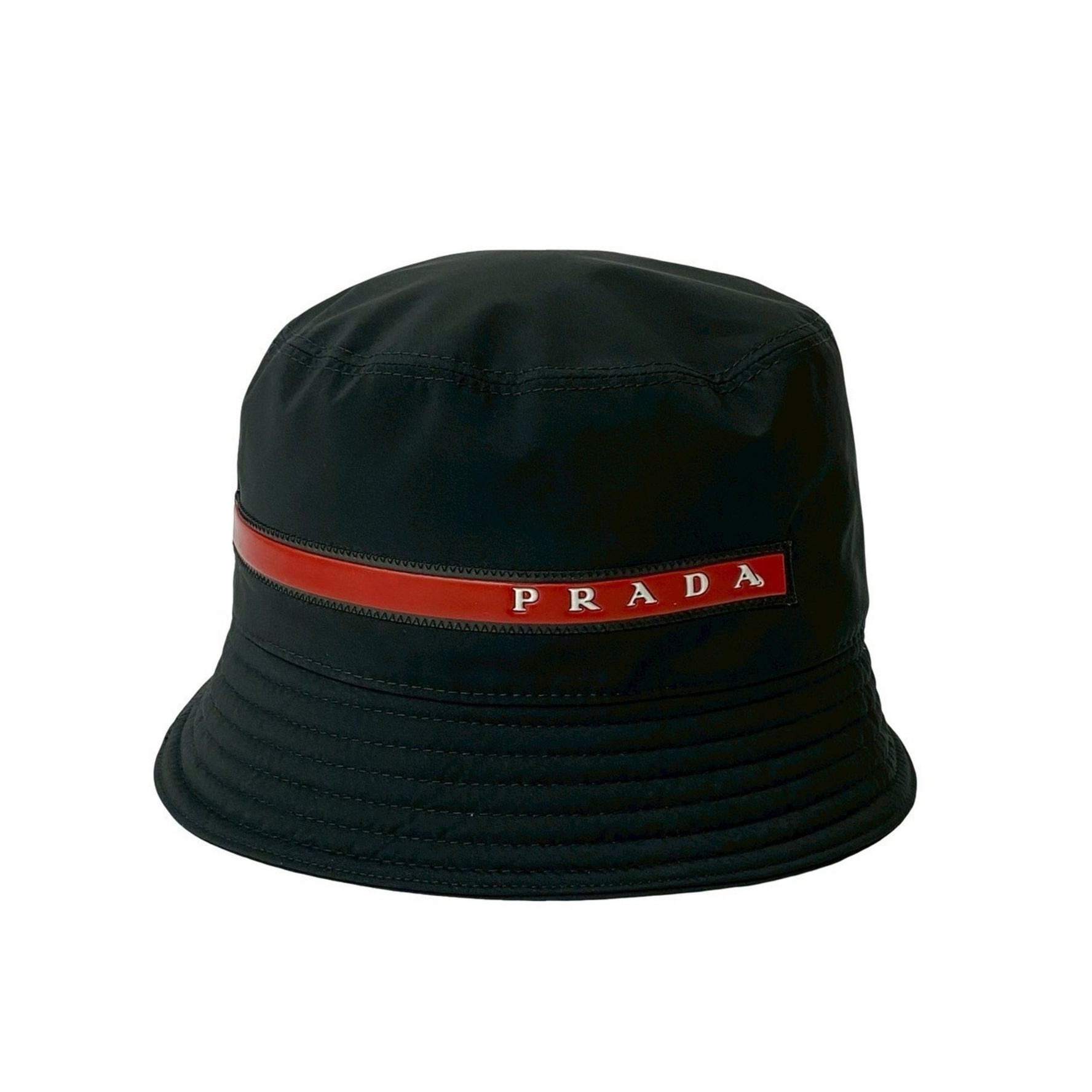 PRADA SPORTS Prada Logo Cotton Bucket Hat, Size L, Men's, Black,