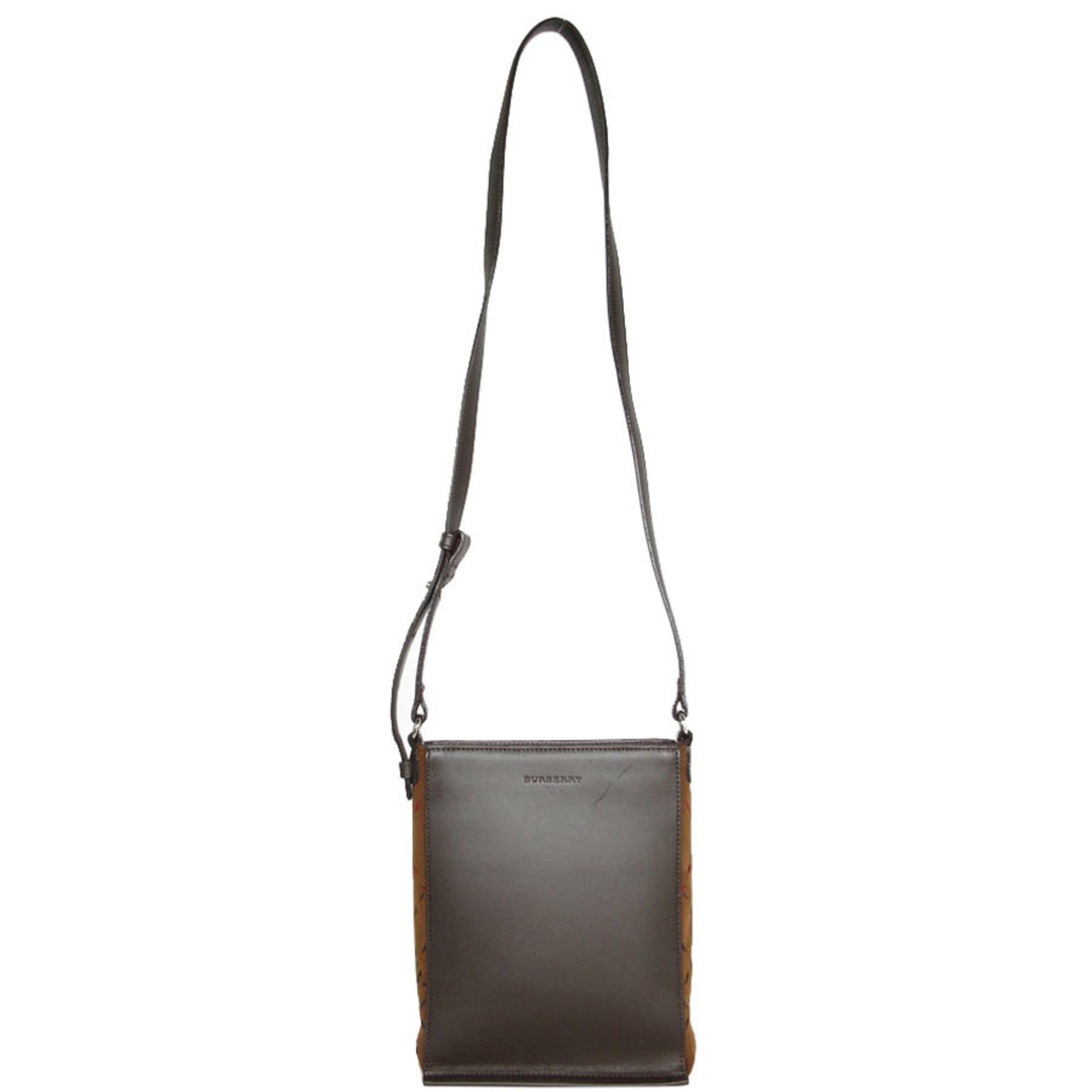Burberry shoulder bag leather suede ladies
