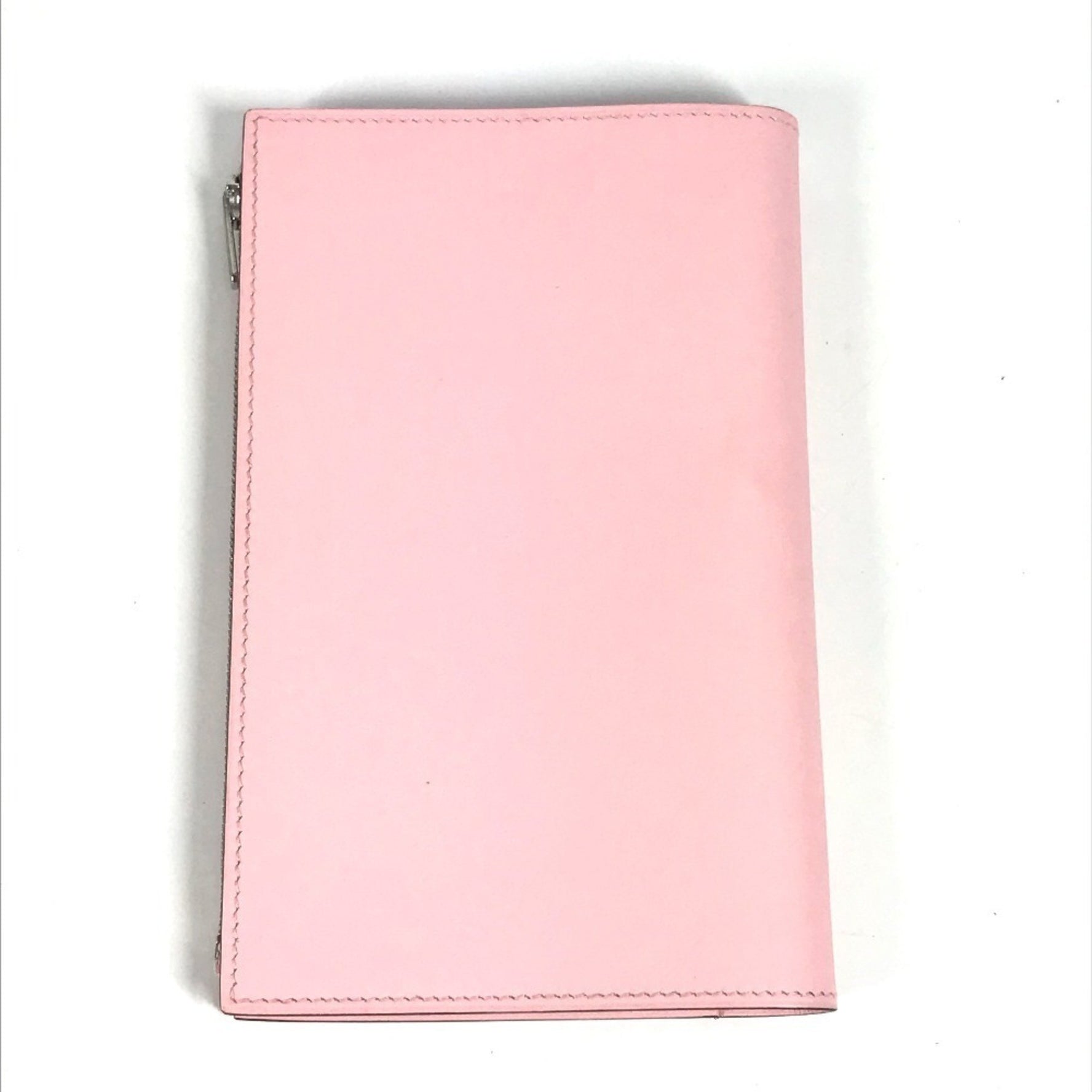 HERMES Notepad "EA Zip" PM Notebook, Case, Stationery, Planner, Notebook Cover, Leather, Men's and Rose Sakura Pink, Like New