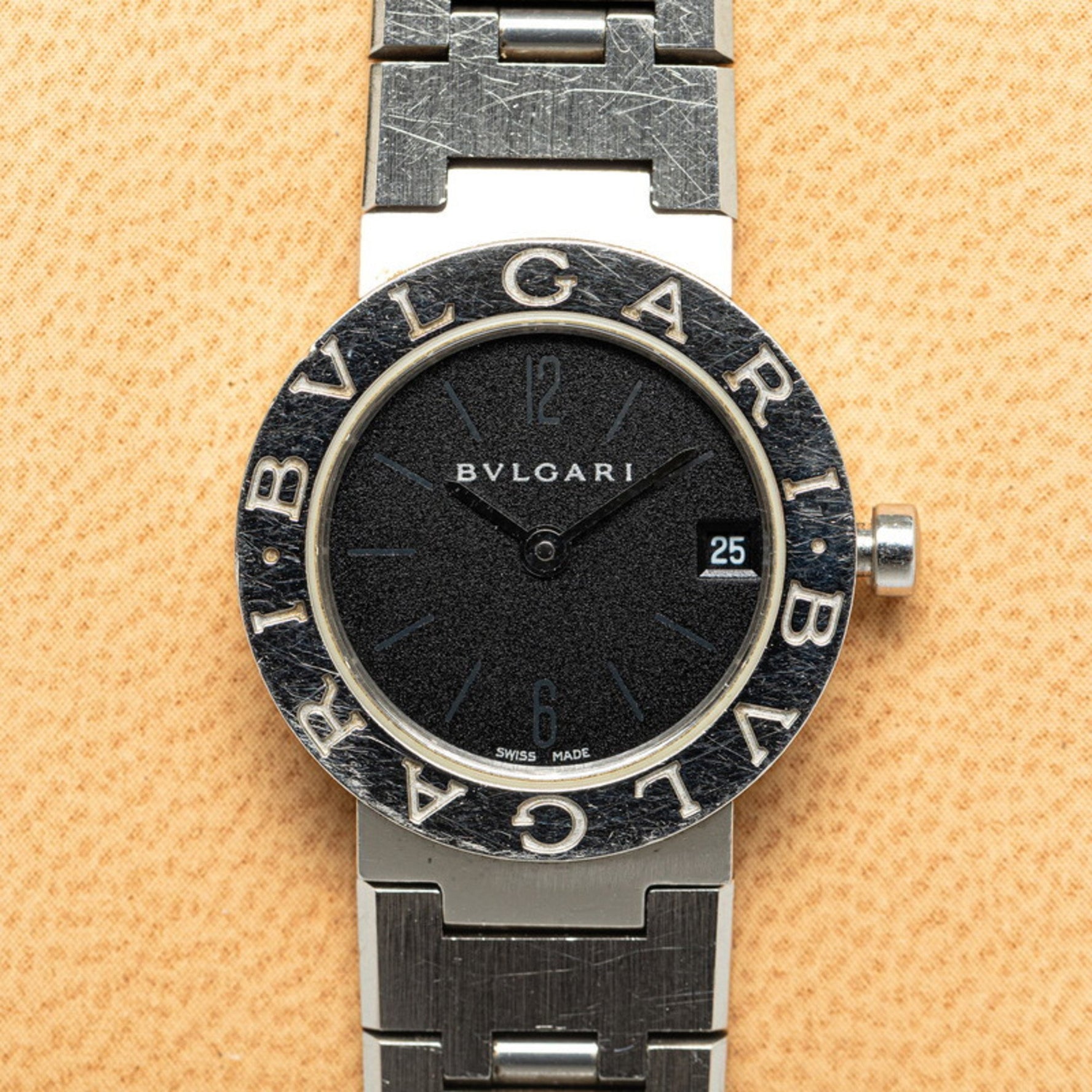 BVLGARI Watch Quartz Black Dial Stainless Steel