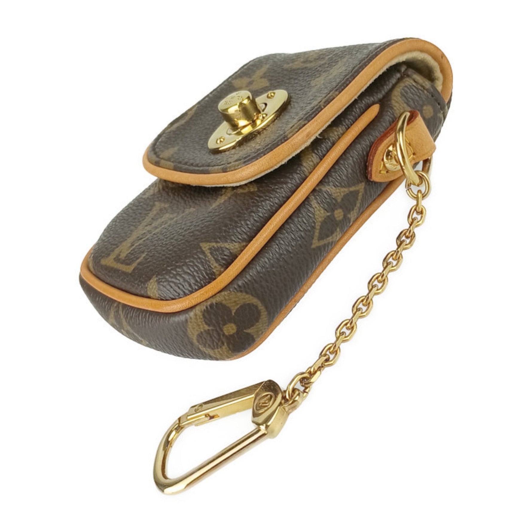 Louis Vuitton Pouch Monogram Pochette Traum Brown Leather Men's Turn Lock