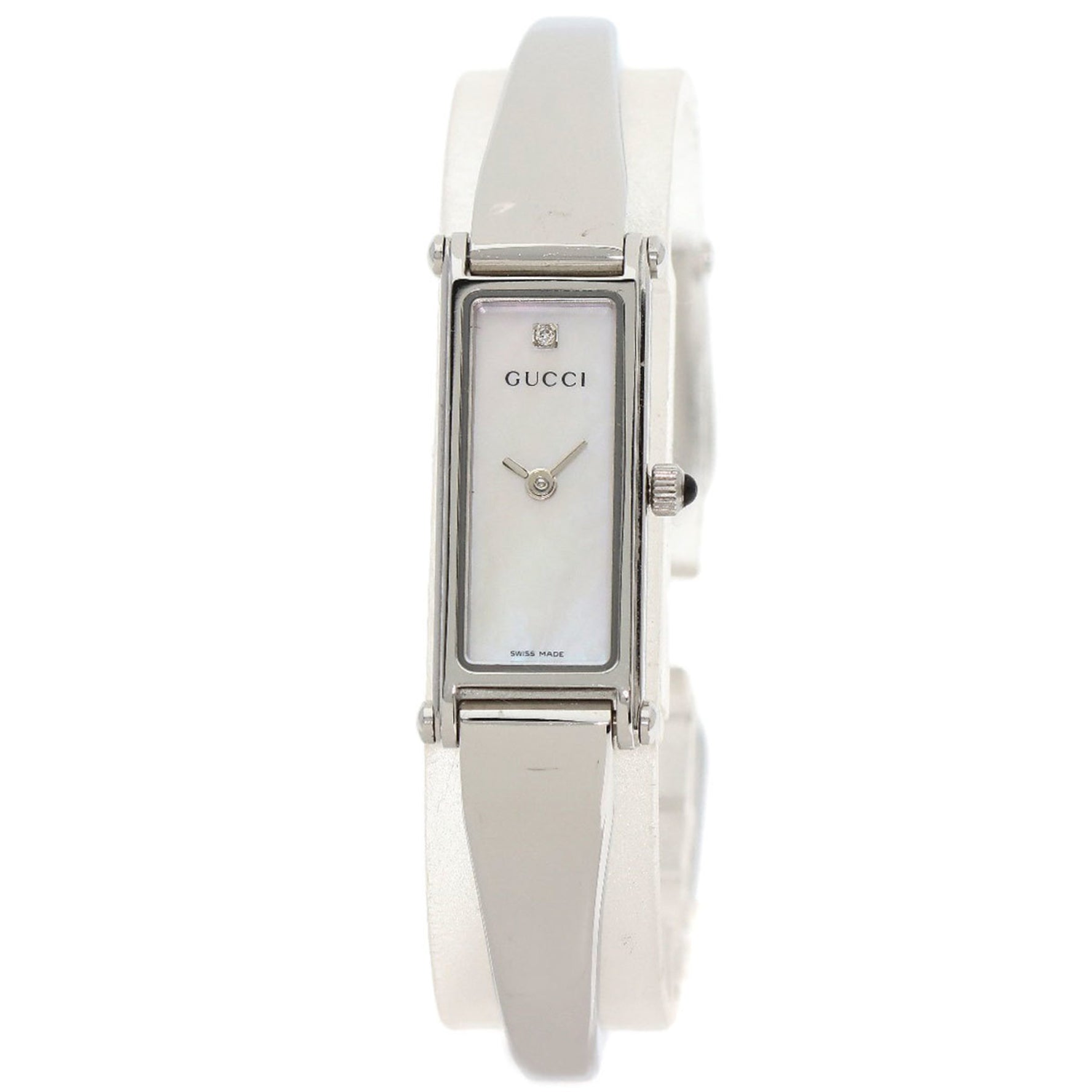 Gucci Square Face Watch Stainless Steel SS Ladies