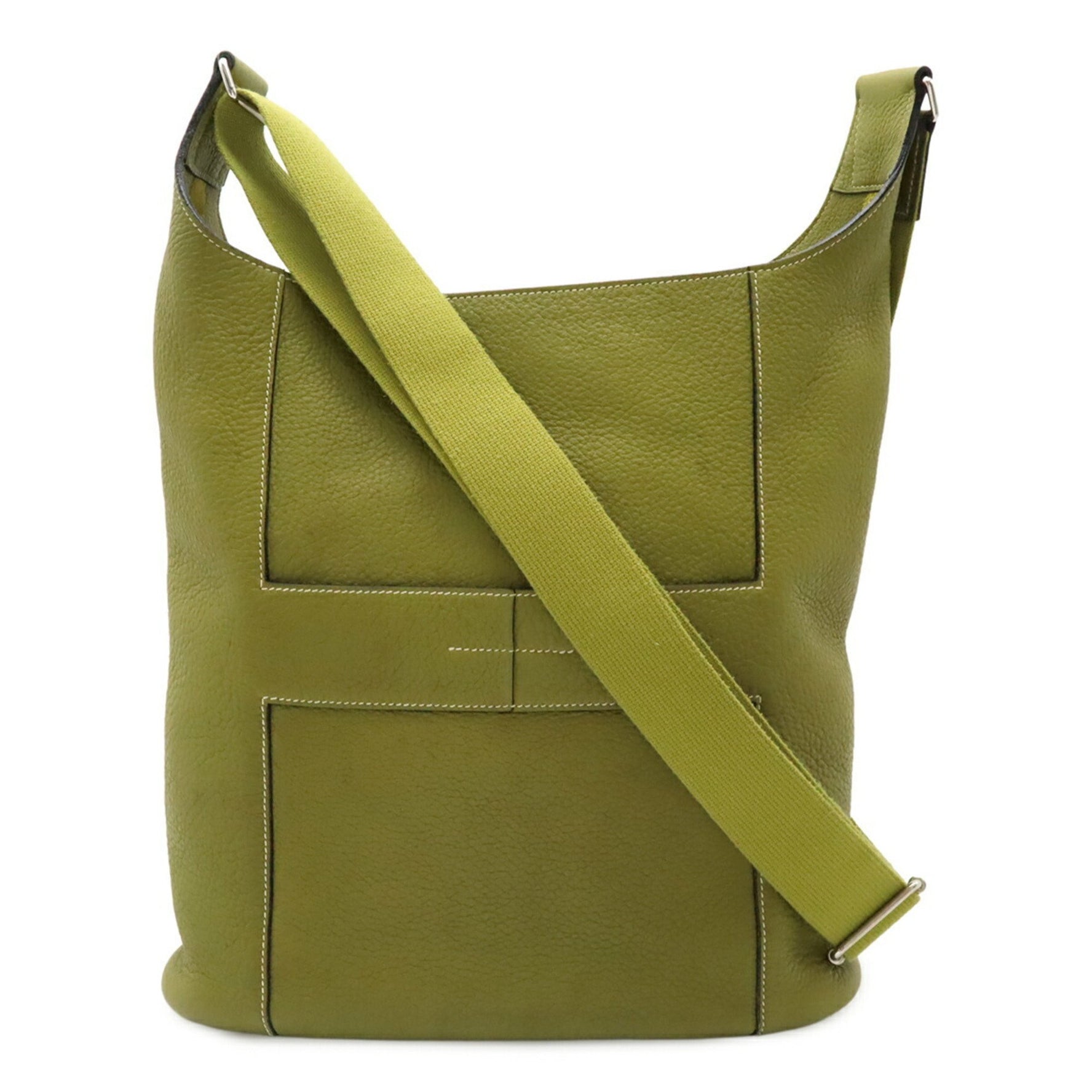 HERMES Good News GM Shoulder Bag Taurillon Clemence Anise Green □L Engraved