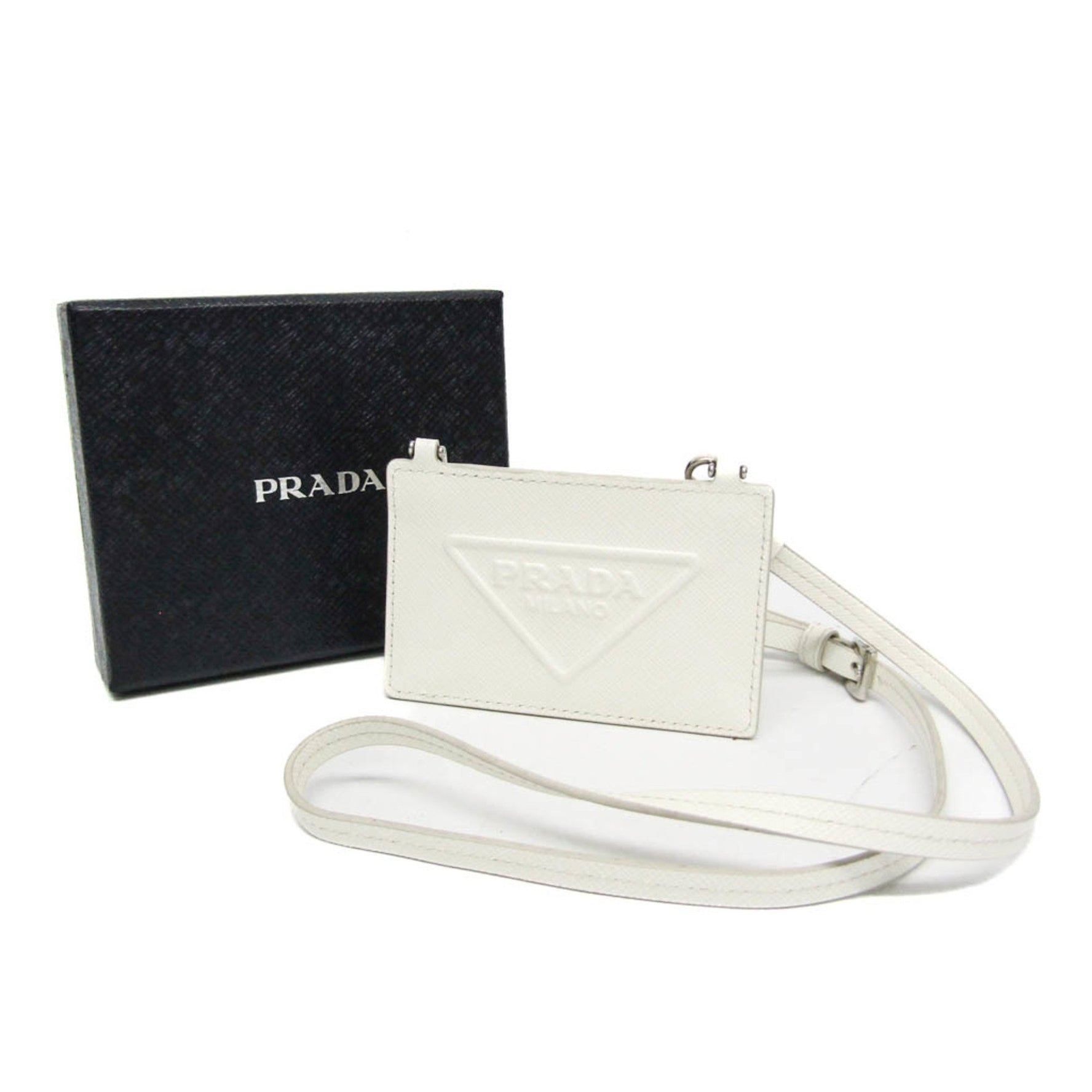 Prada With Strap Saffiano Card Case
