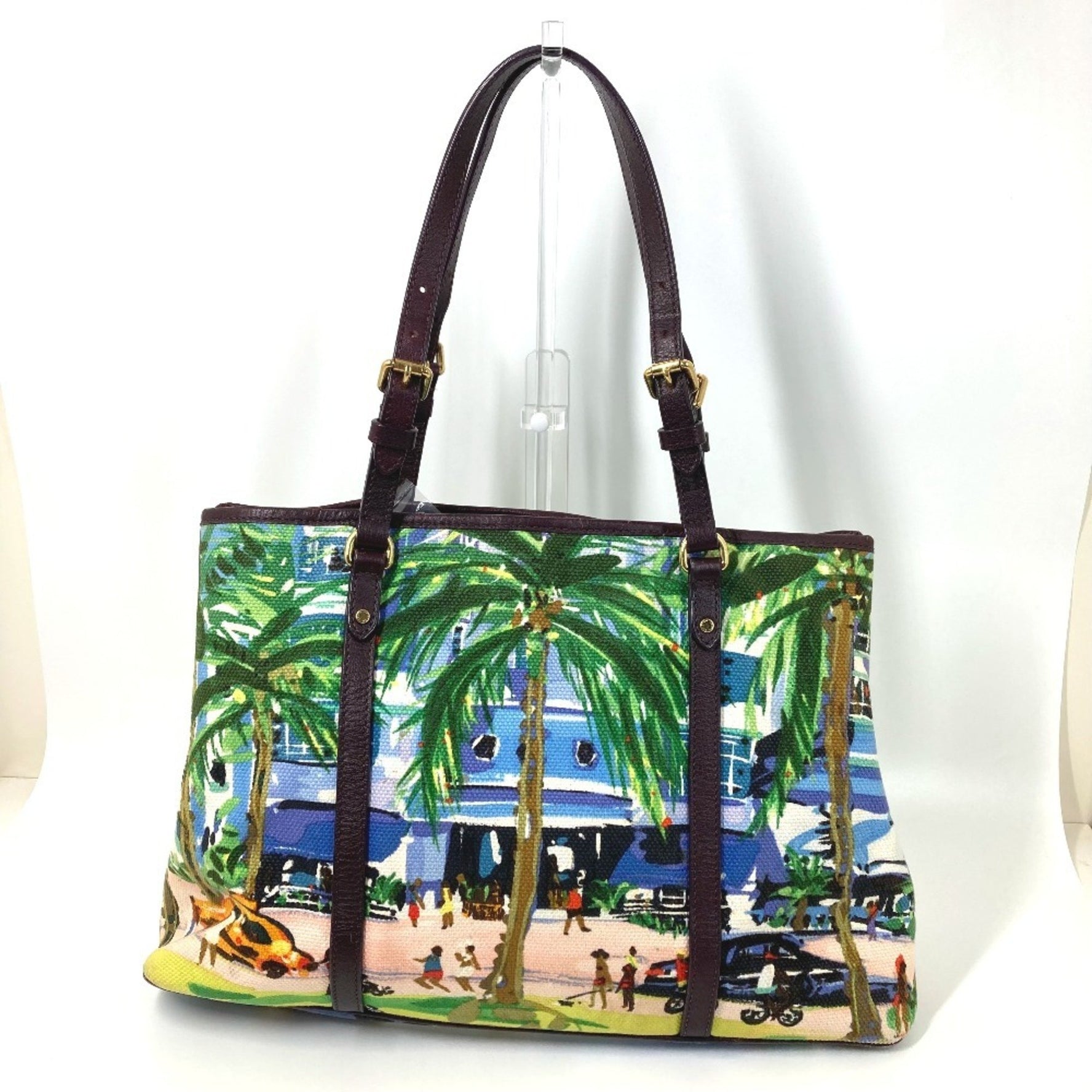 Louis Vuitton Aiall Cabas PM Shoulder Bag Tote Canvas Leather Green