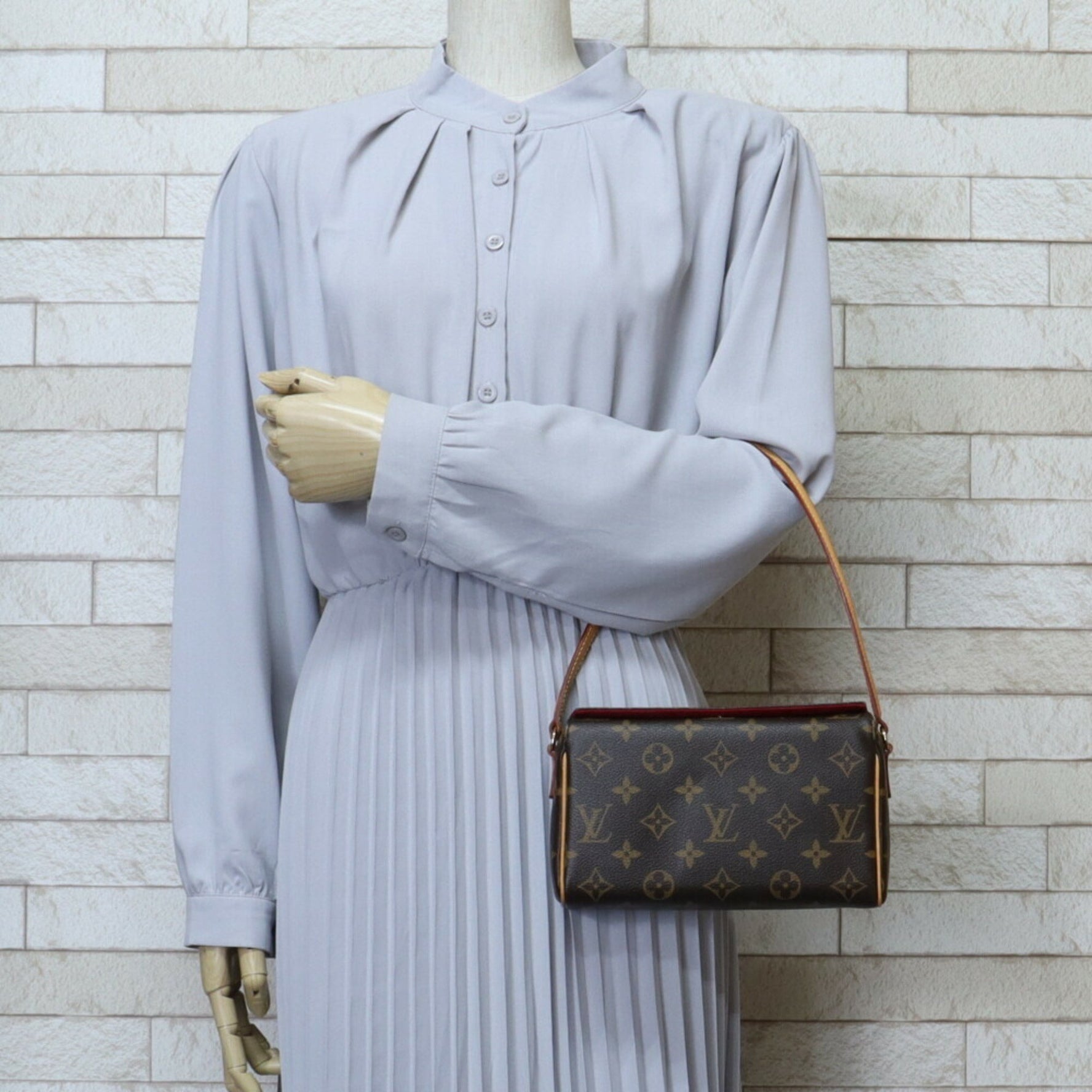 Louis Vuitton Recital Monogram Handbag Canvas Brown