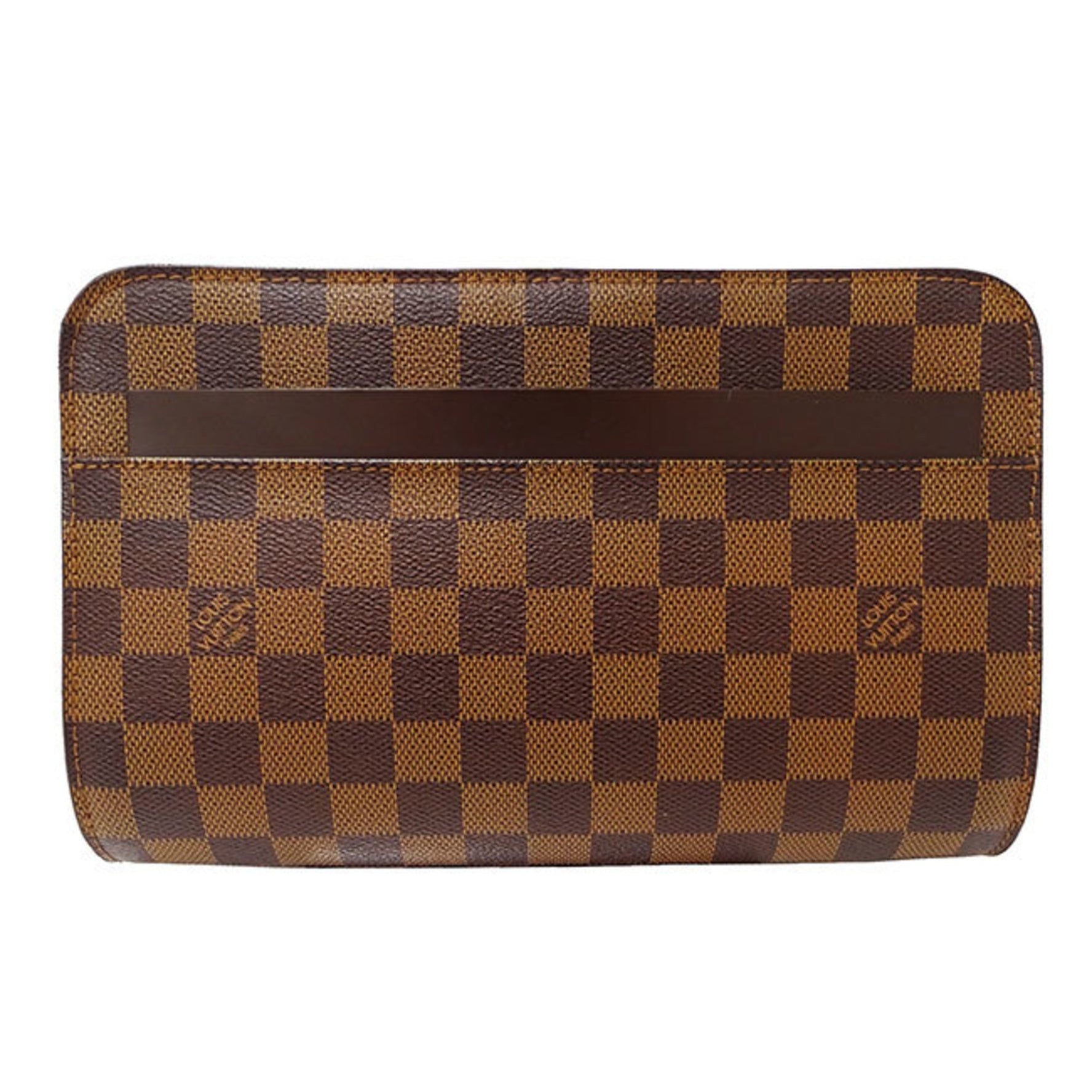 Louis Vuitton Bag Clutch Second Damier Canvas Saint Handle Retractable