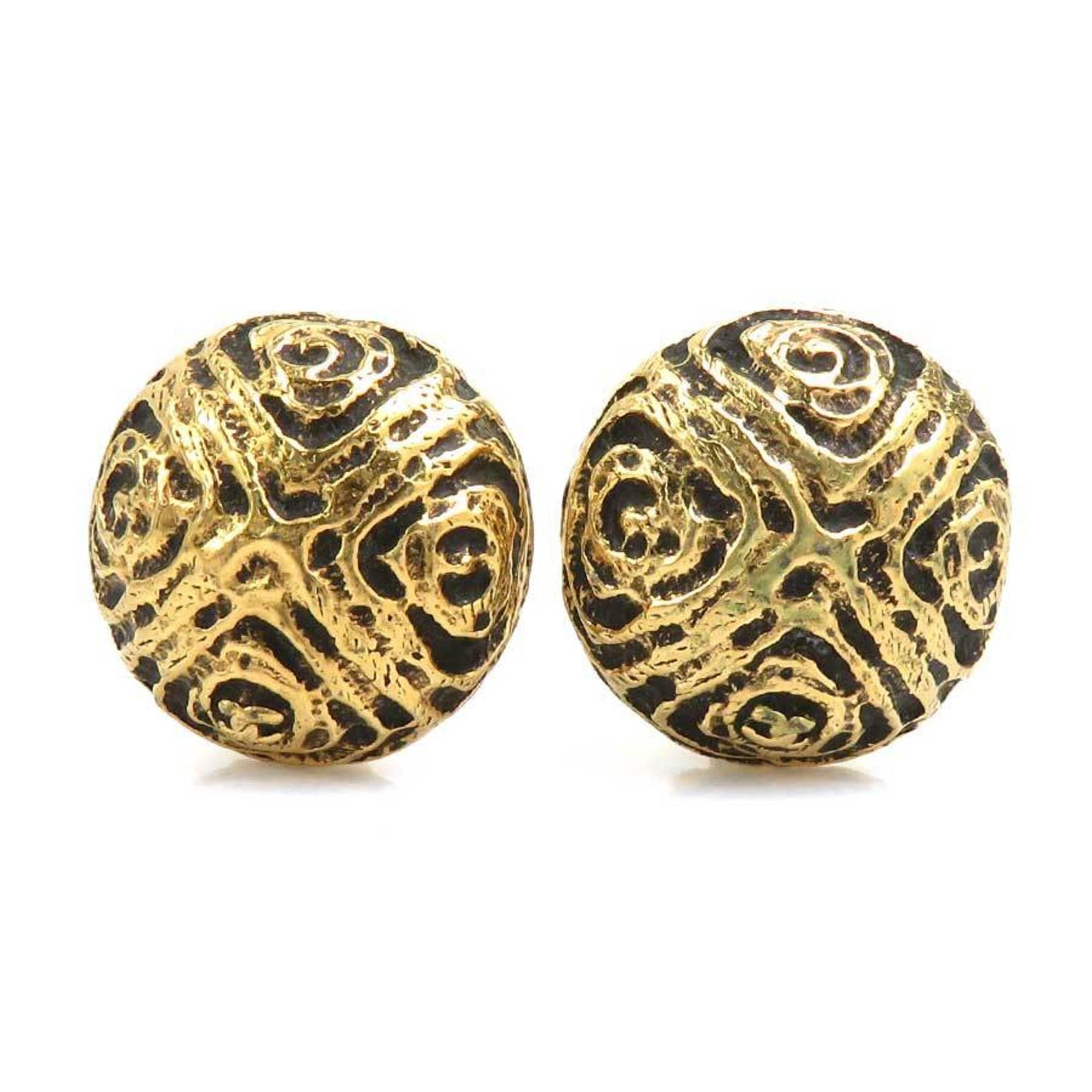 CHANEL Coco Mark Metal Earrings