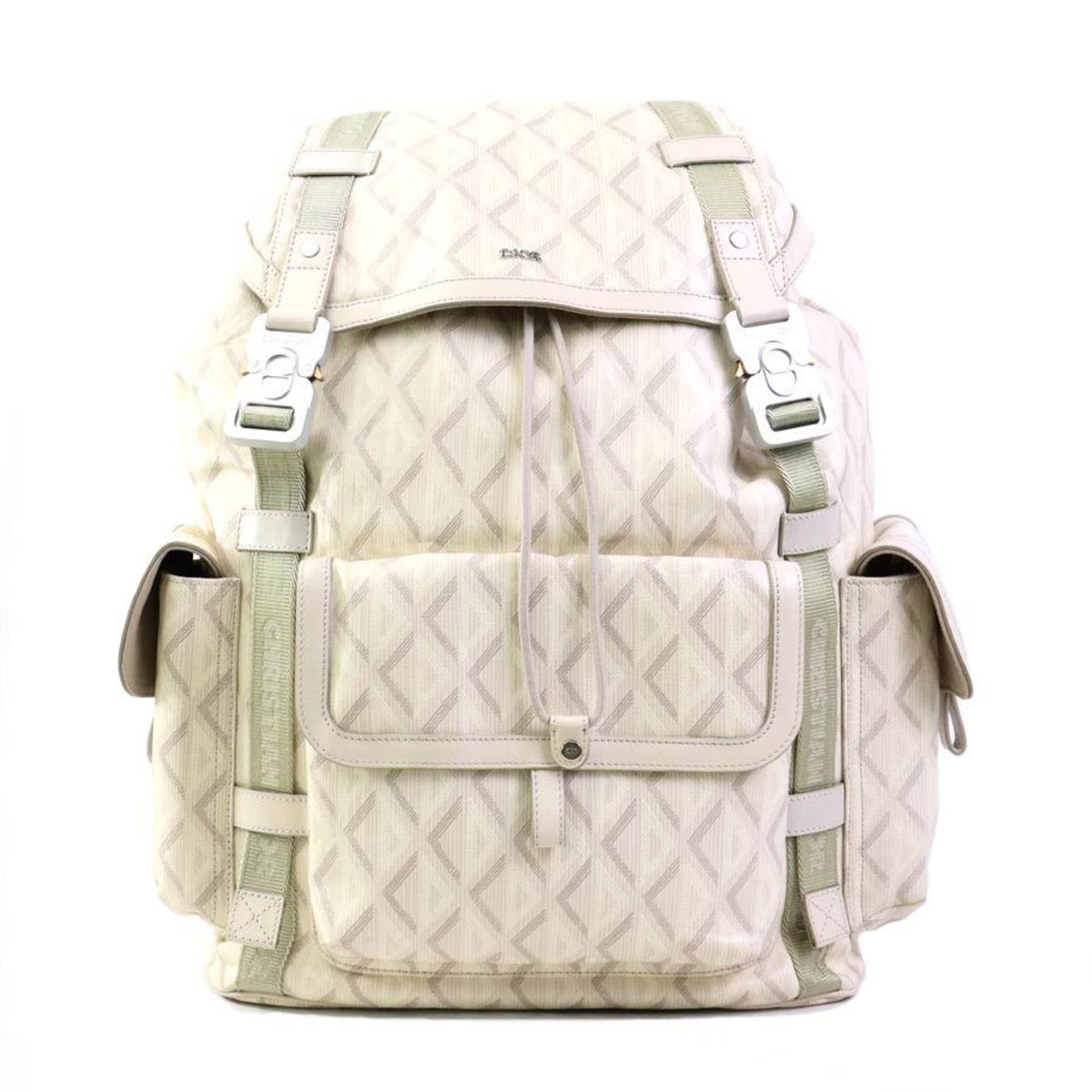 Christian Dior Backpack HIT THE ROAD Coated Canvas Leather Light Beige