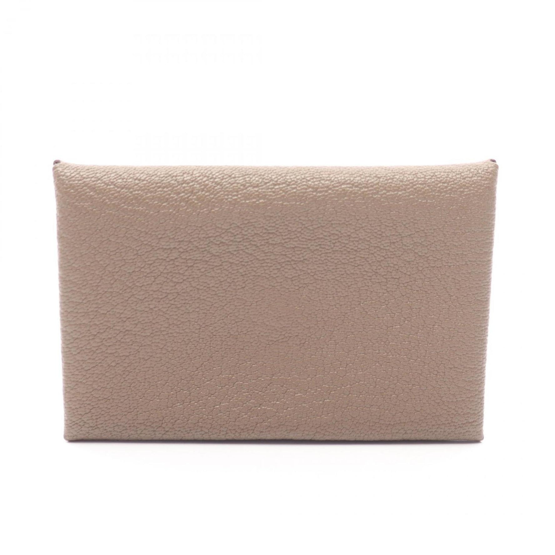 Hermes Hermès Calvi Etoupe wallet/coin case, Chevre wallet, brown