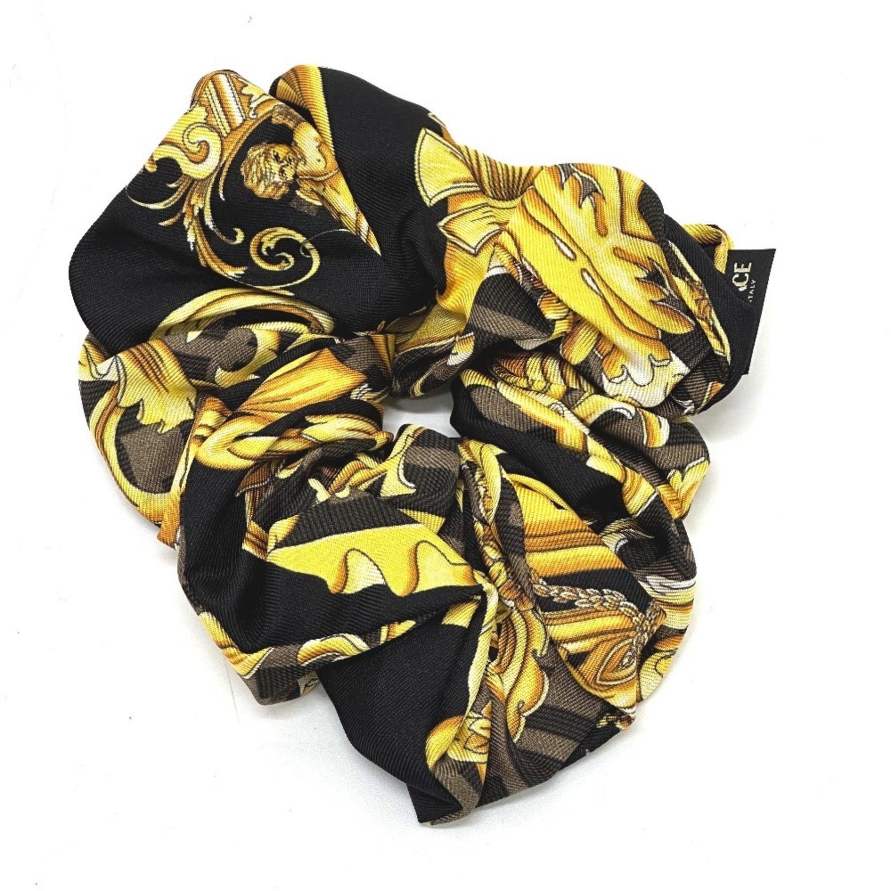 FENDI Versace collaboration Fendace Hair Tie Zucca Scrunchie Silk Black