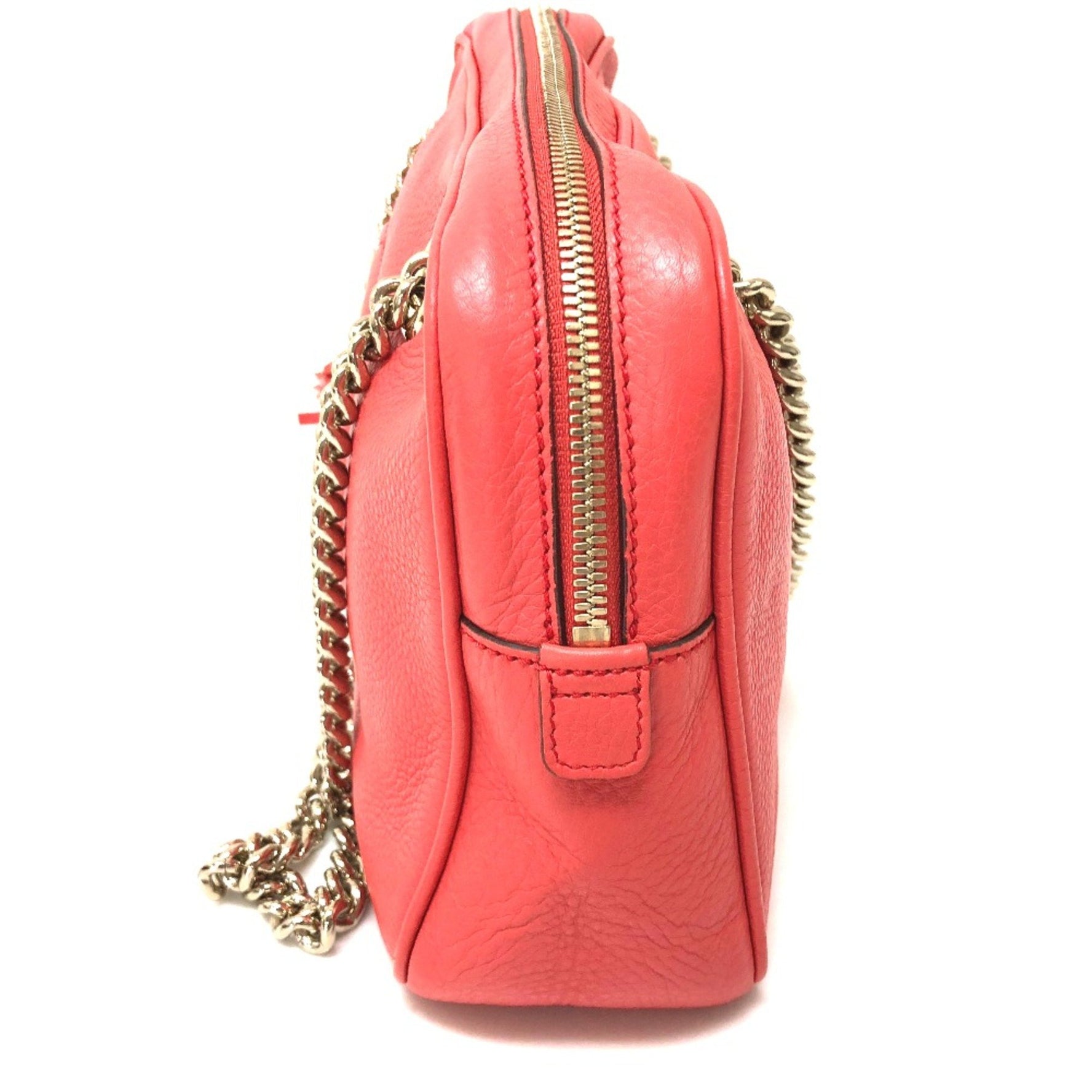 Gucci Interlocking G bag double chain Shoulder Bag Begonia