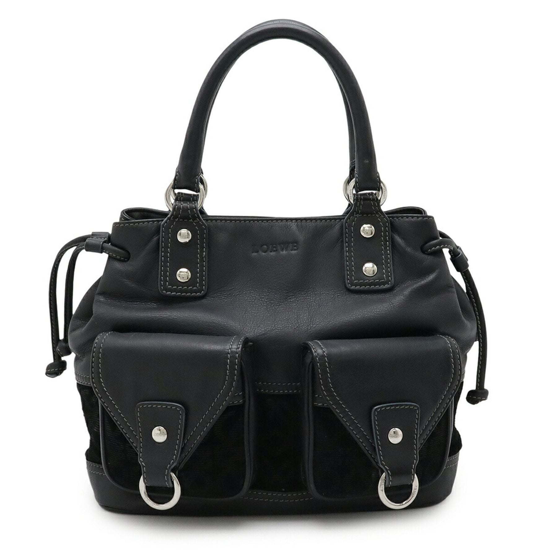 LOEWE Anagram Handbag Leather Suede
