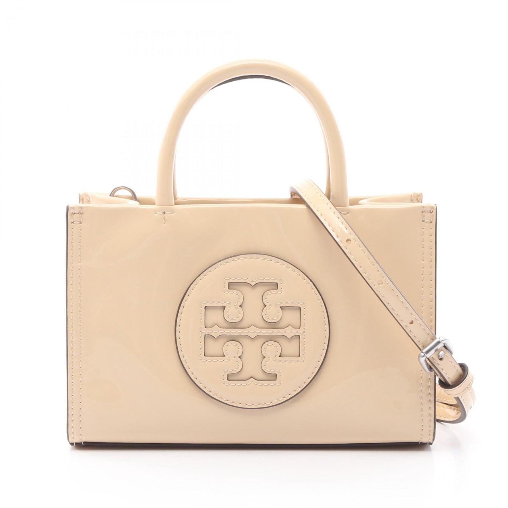 Tory Burch Ella Bio Mini Bag Handbag Faux Leather Women's Beige