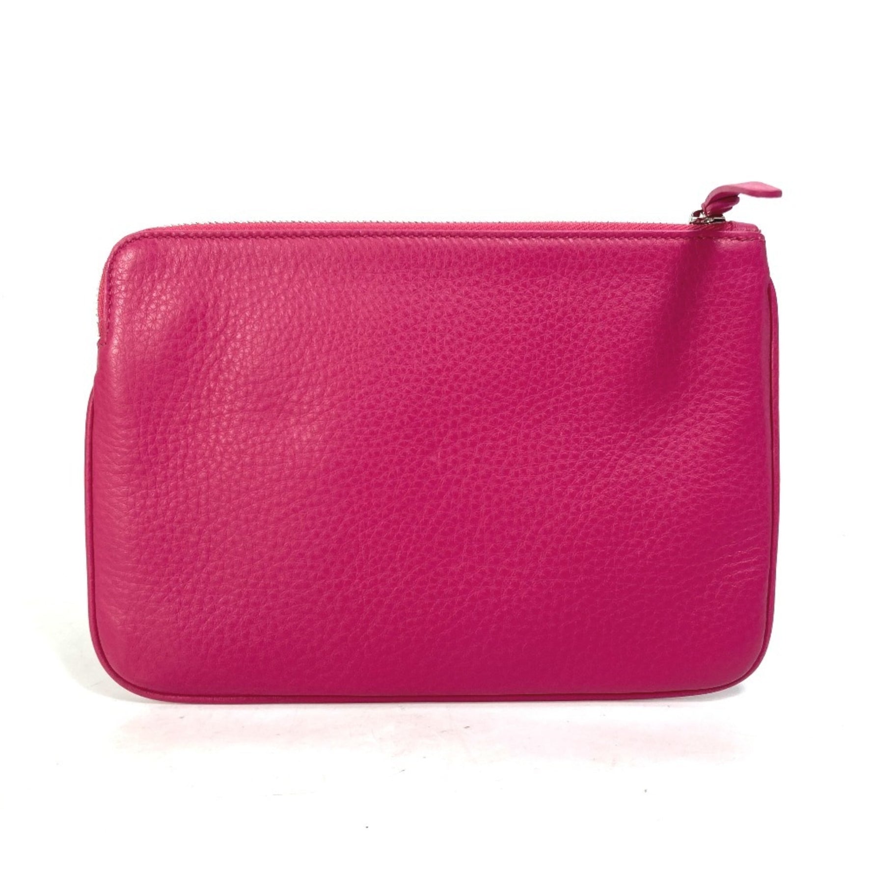 BALENCIAGA Logo Everyday Pouch M Bag Clutch Leather Pink